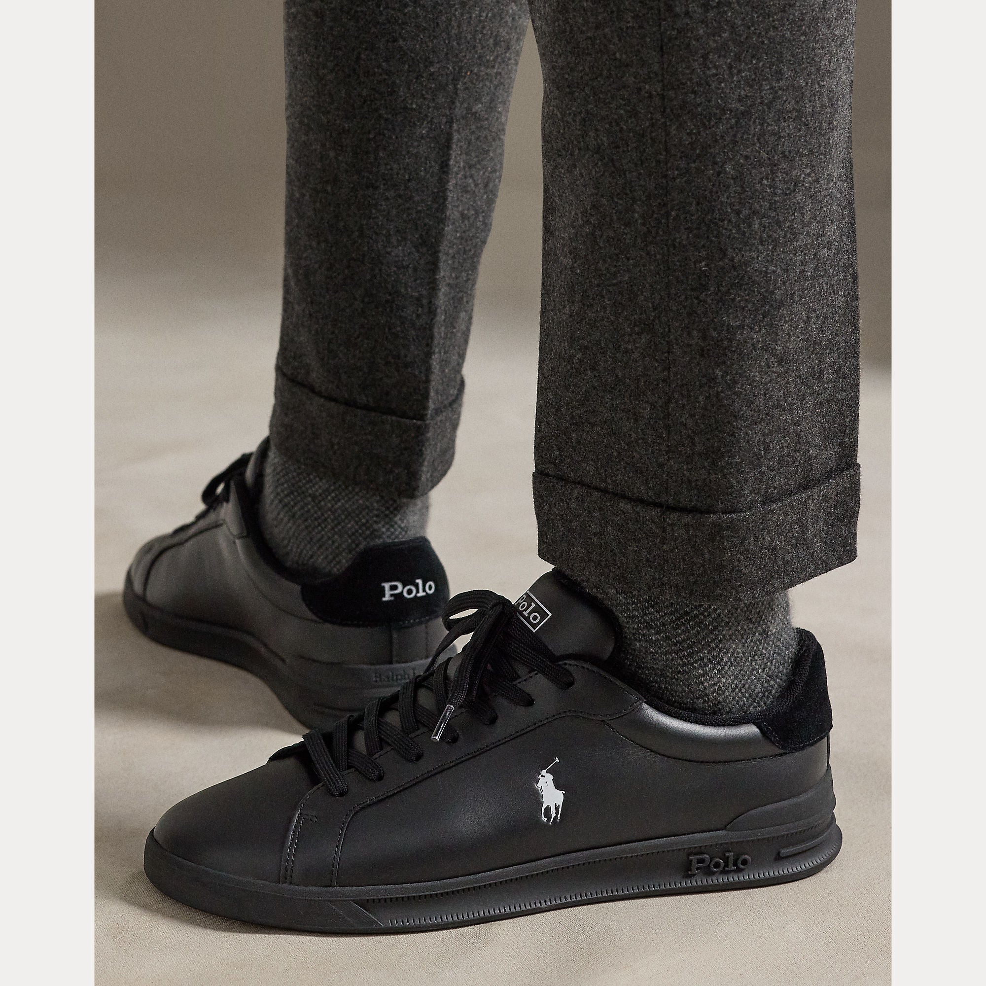 Polo Ralph Lauren miesten tennarit HRT CRT II Leather Sneaker, musta