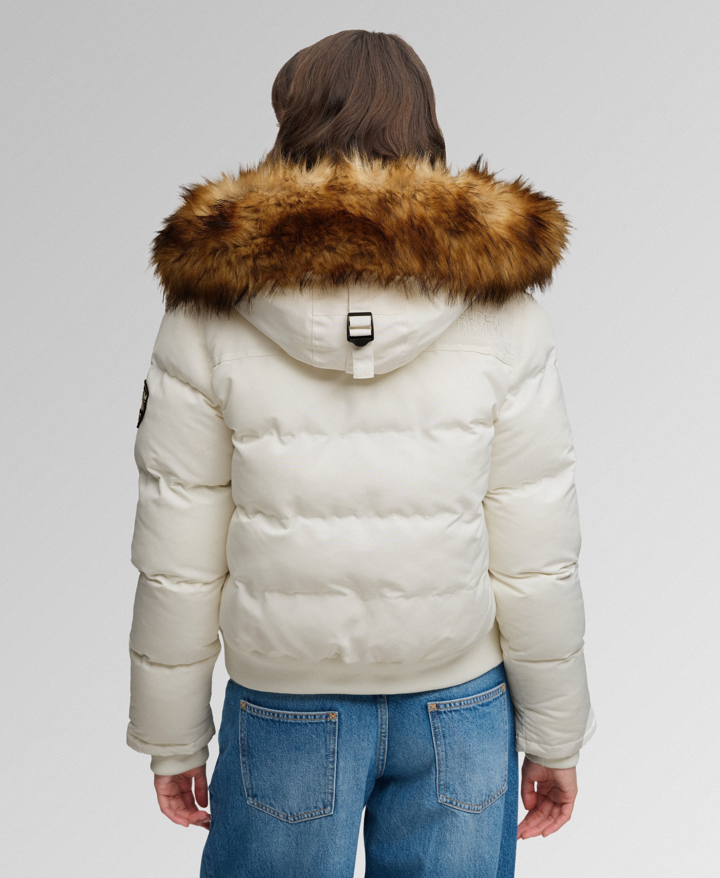 Superdry naisten toppatakki Everest Hooded Bomber, valkoinen