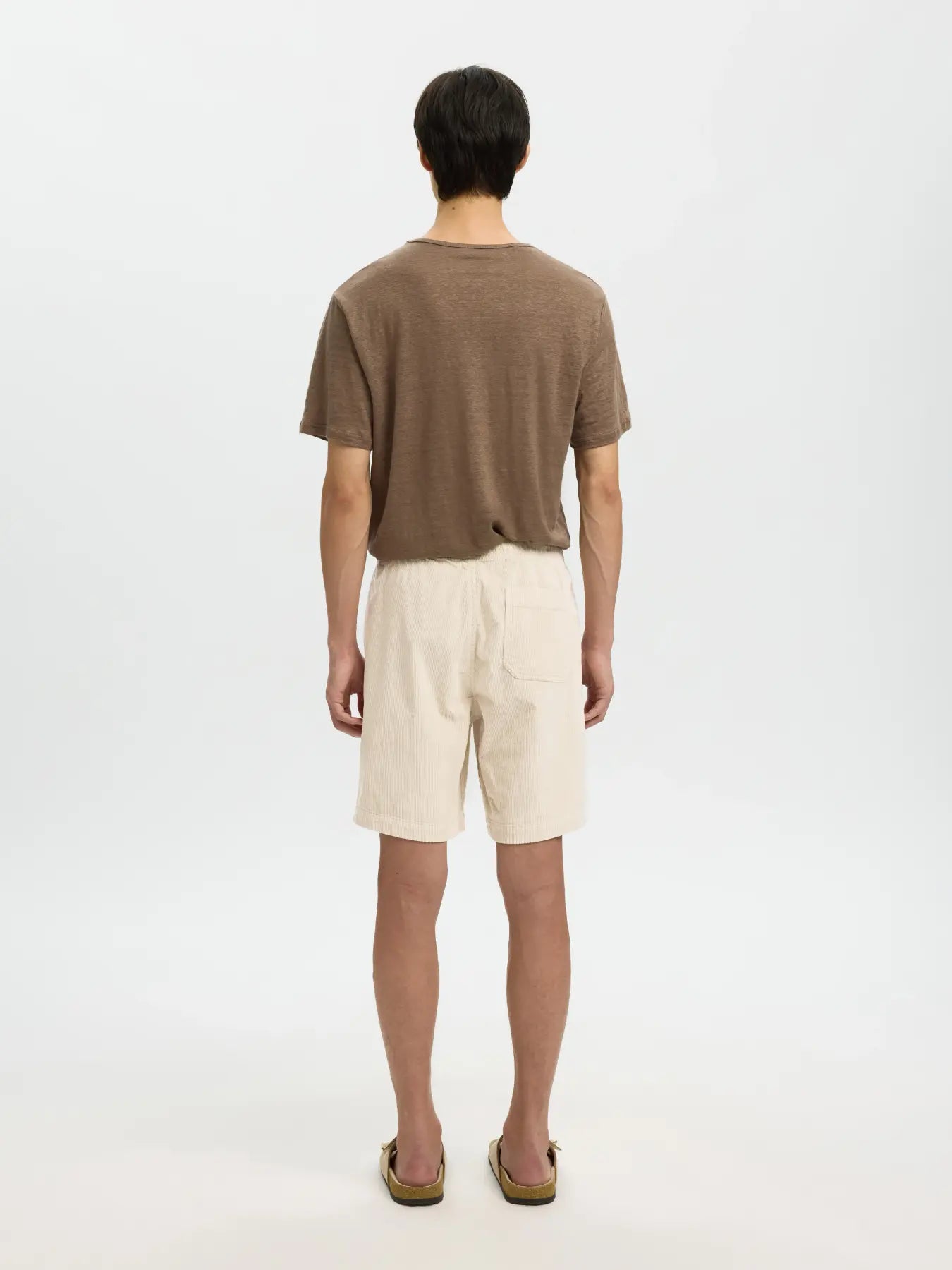 Selected miesten shortsit SLHREGULAR-JACE Corduroy Shorts, Fog