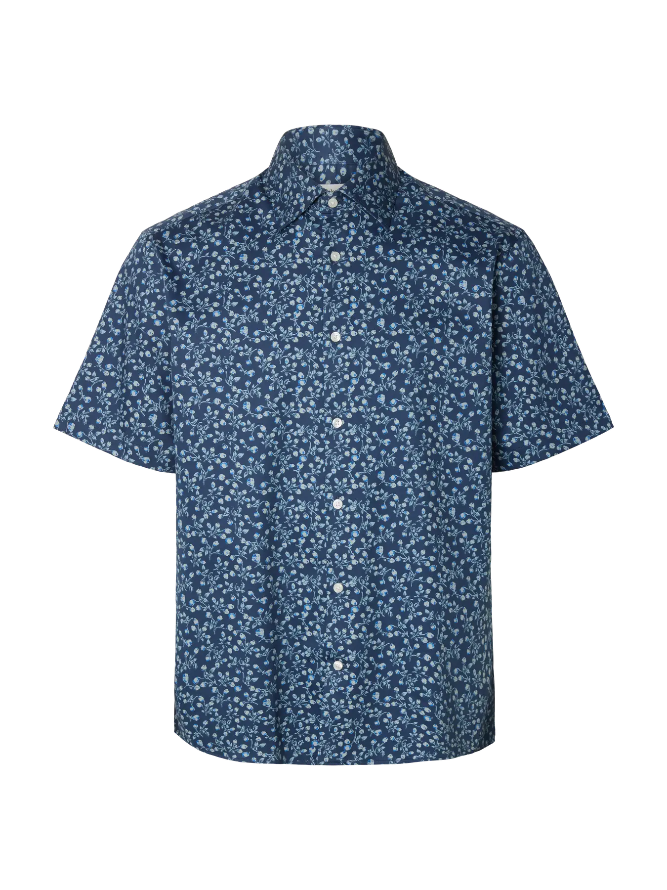 Selected miesten kauluspaita K Slhregperformance Aop Ss Shirt, Sky Captain Blue Floral