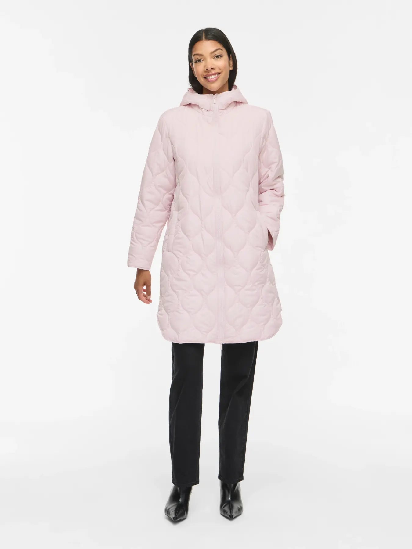 Vila naisten tikkitakki Viquila Hooded Onion Coat, Ballet Slipper