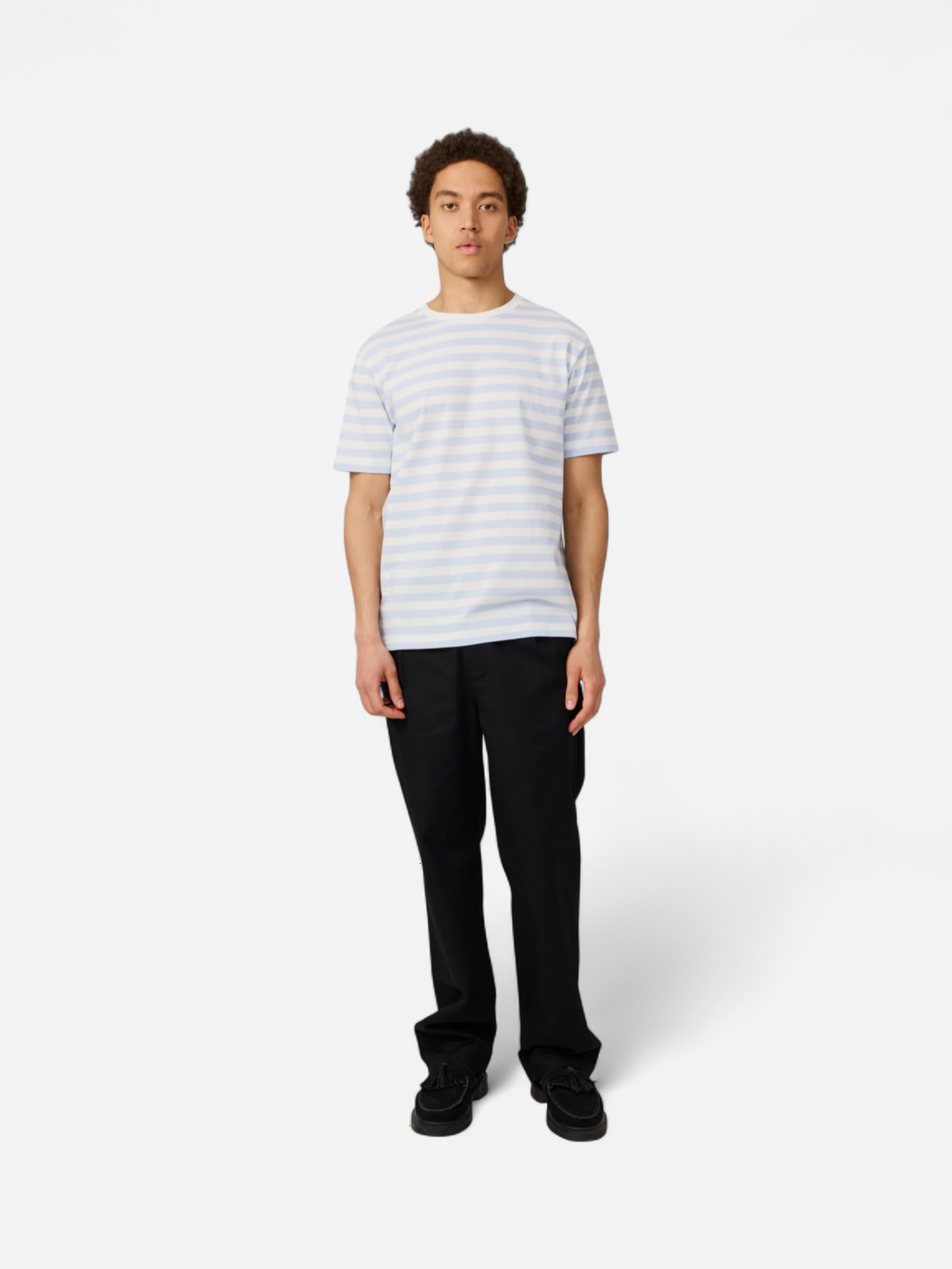 Makia miesten t-paita Verkstad T-shirt, raidallinen valkoinen - Kekäle.fi