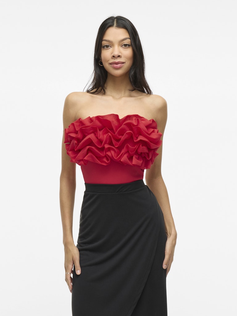 Vila naisten body VITOVE S/L Bodystocking, punainen