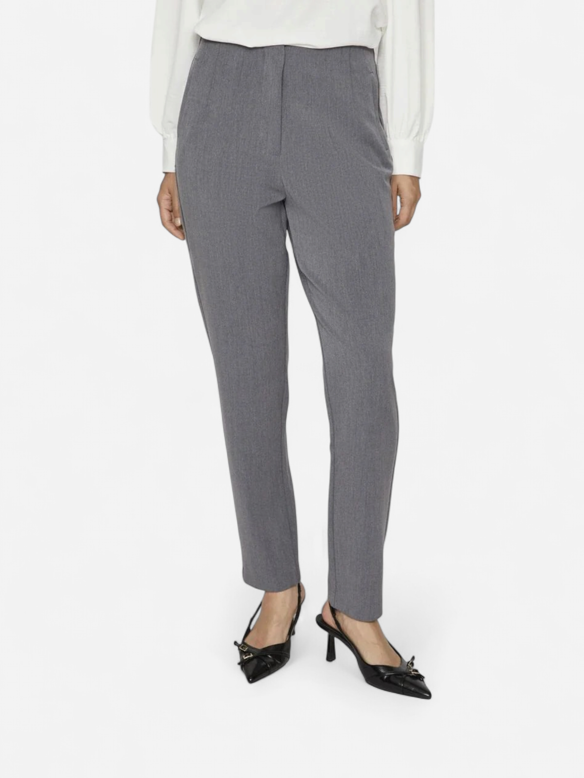 Vila Naisten Housut, VIVARONE HW PANTS-NOOS Tummanharmaa - Kekäle.fi