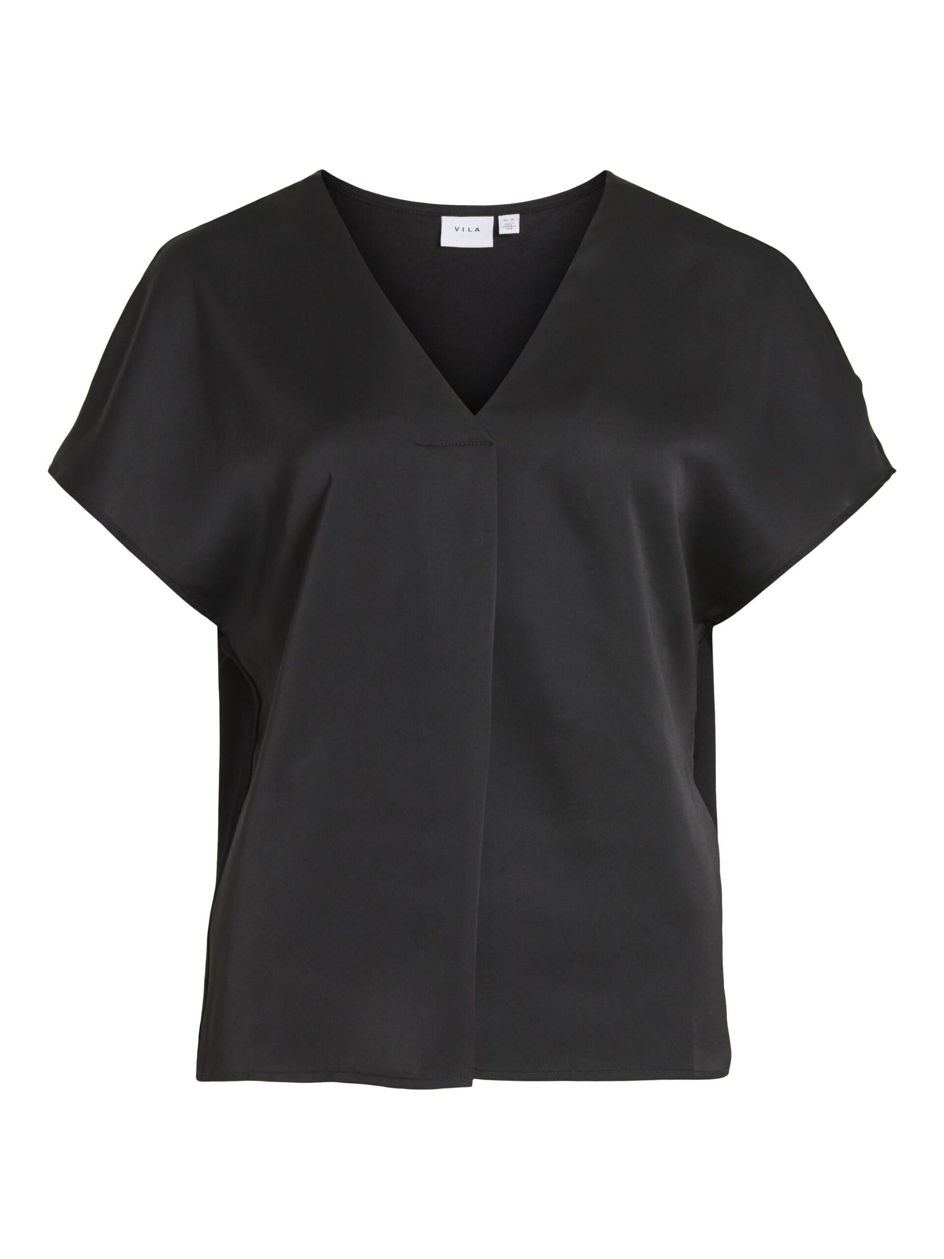vila-naisten-satiinitoppi-viellette-v-neck-s-s-satin-top-musta-3
