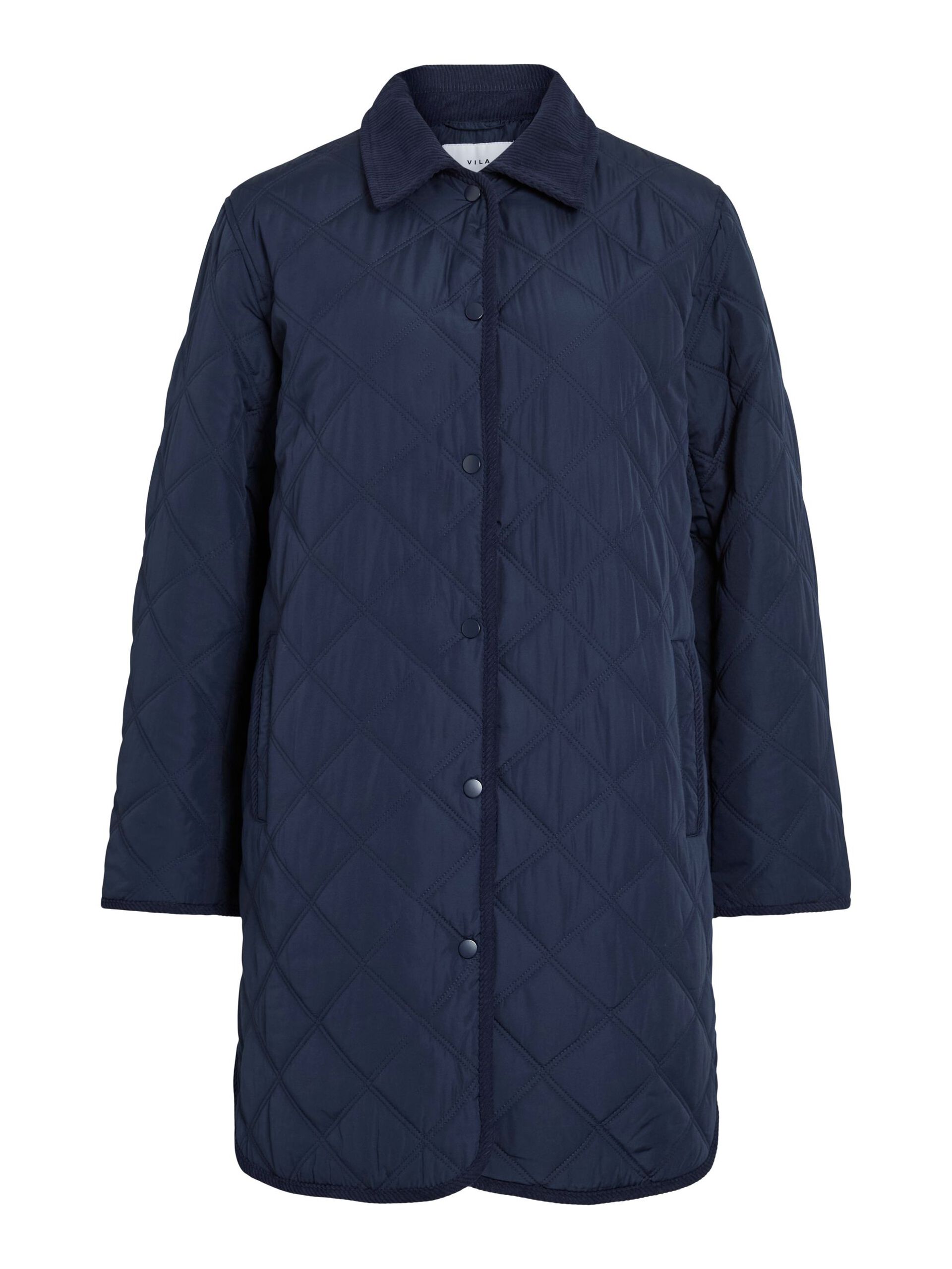 vila-naisten-tikkitakki-viquila-l-s-corduroy-quilt-long-jacket-navy-blazer-5