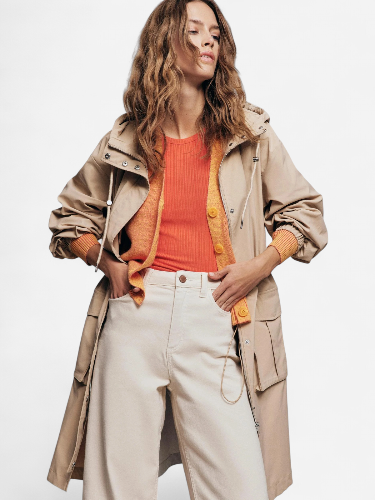 Vila pitkä parkatakki, VISILIANA LONG PARKA JACKET Vaalea Beige - Kekäle.fi