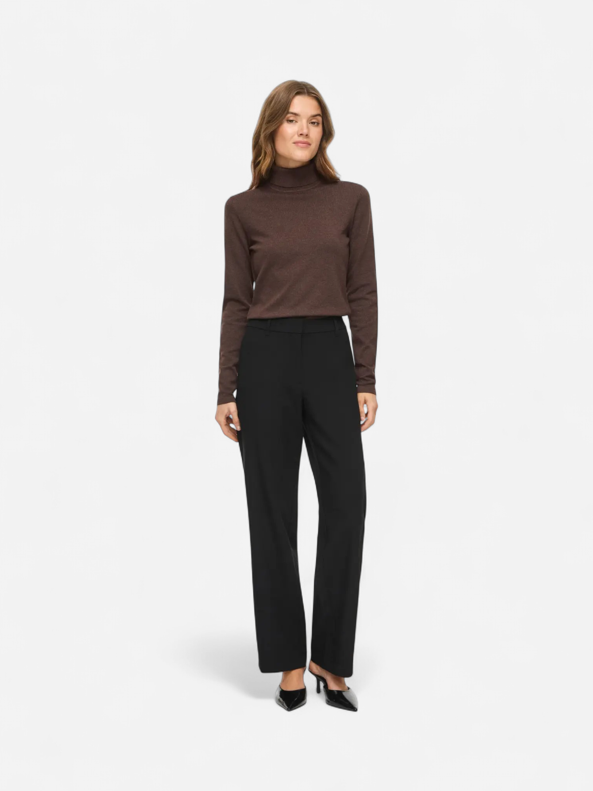 VIMALU ROLLNECK L/S KNIT TOP NOOS Coffee Bean - Kekäle.fi