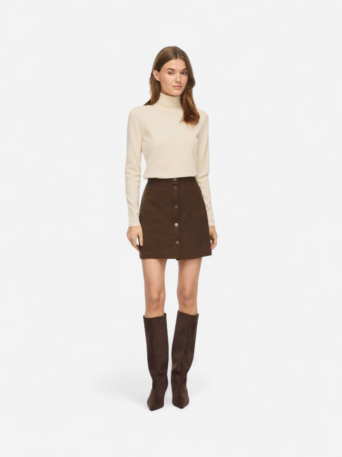 VIMALU ROLLNECK L/S KNIT TOP NOOS Sandshell MELANGE - Kekäle.fi