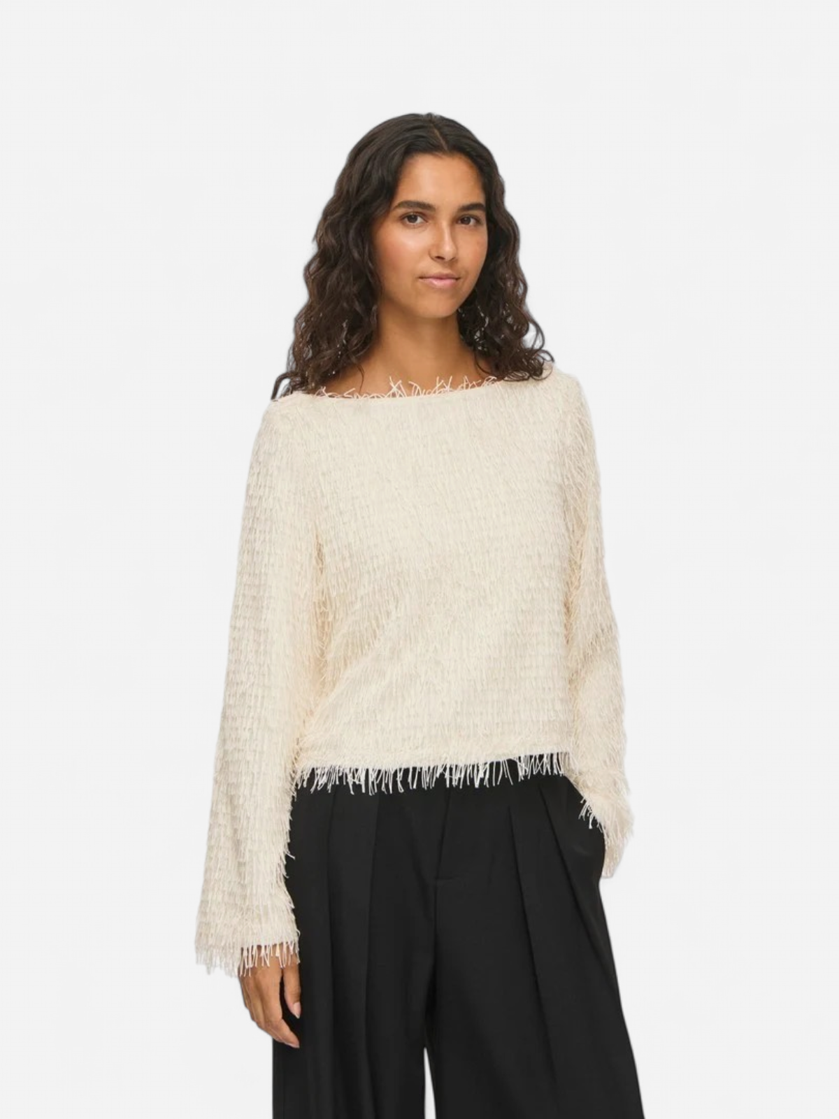 Vila naisten Topit Vitoli Boatneck Long Sleeved Top, Birch - Kekäle.fi