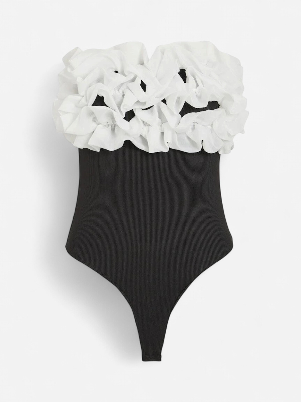 Vila naisten body VITOVE S/L Bodystocking, Black White Organza - Kekäle.fi