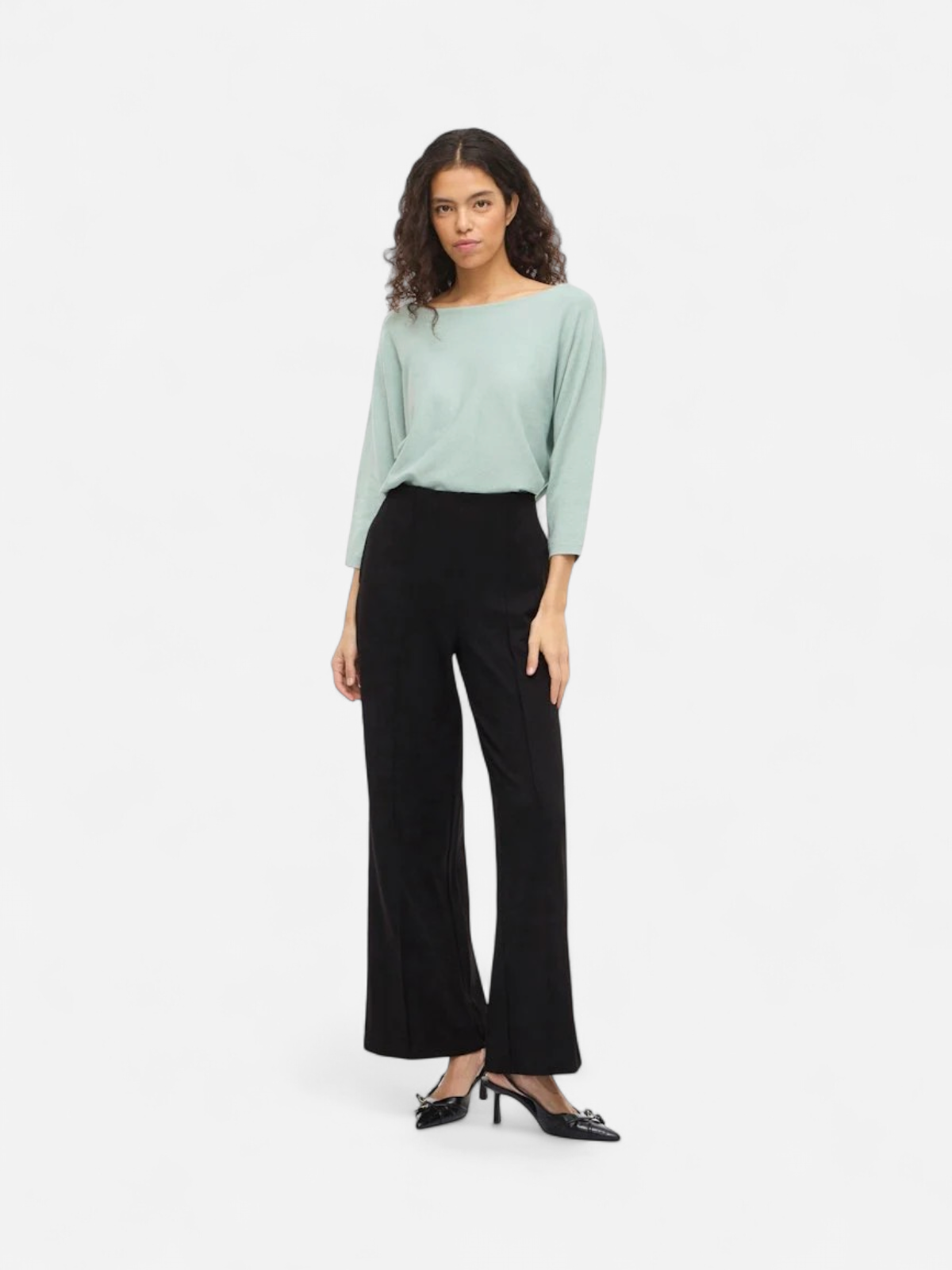 Vila naisten housut VIWINNIE CLUA HW WIDE PANTS, musta - Kekäle.fi
