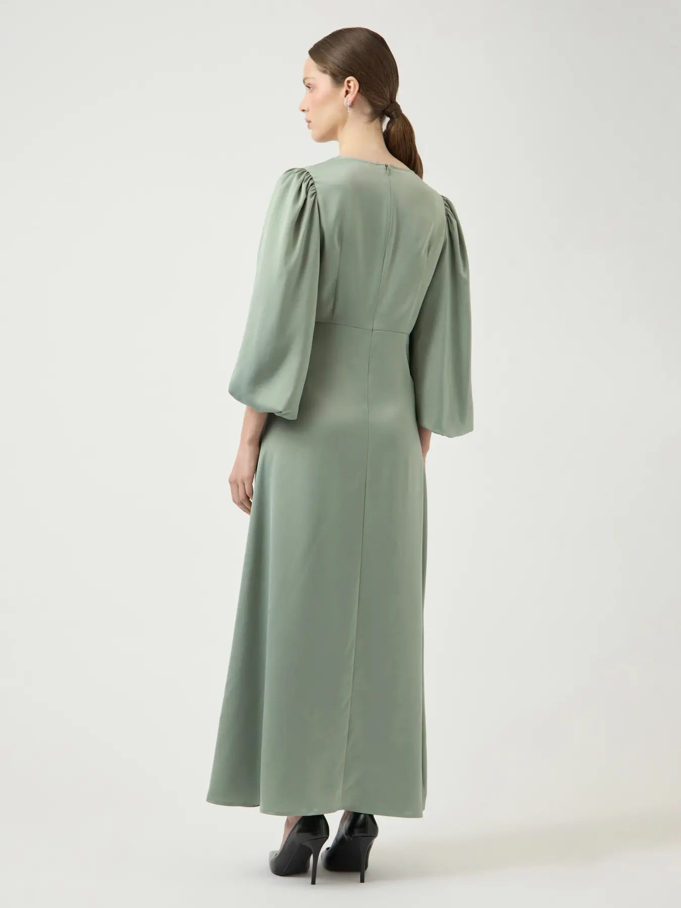 Y.A.S mekko YASThea LS Long Dress S. Noos, Green Milieu