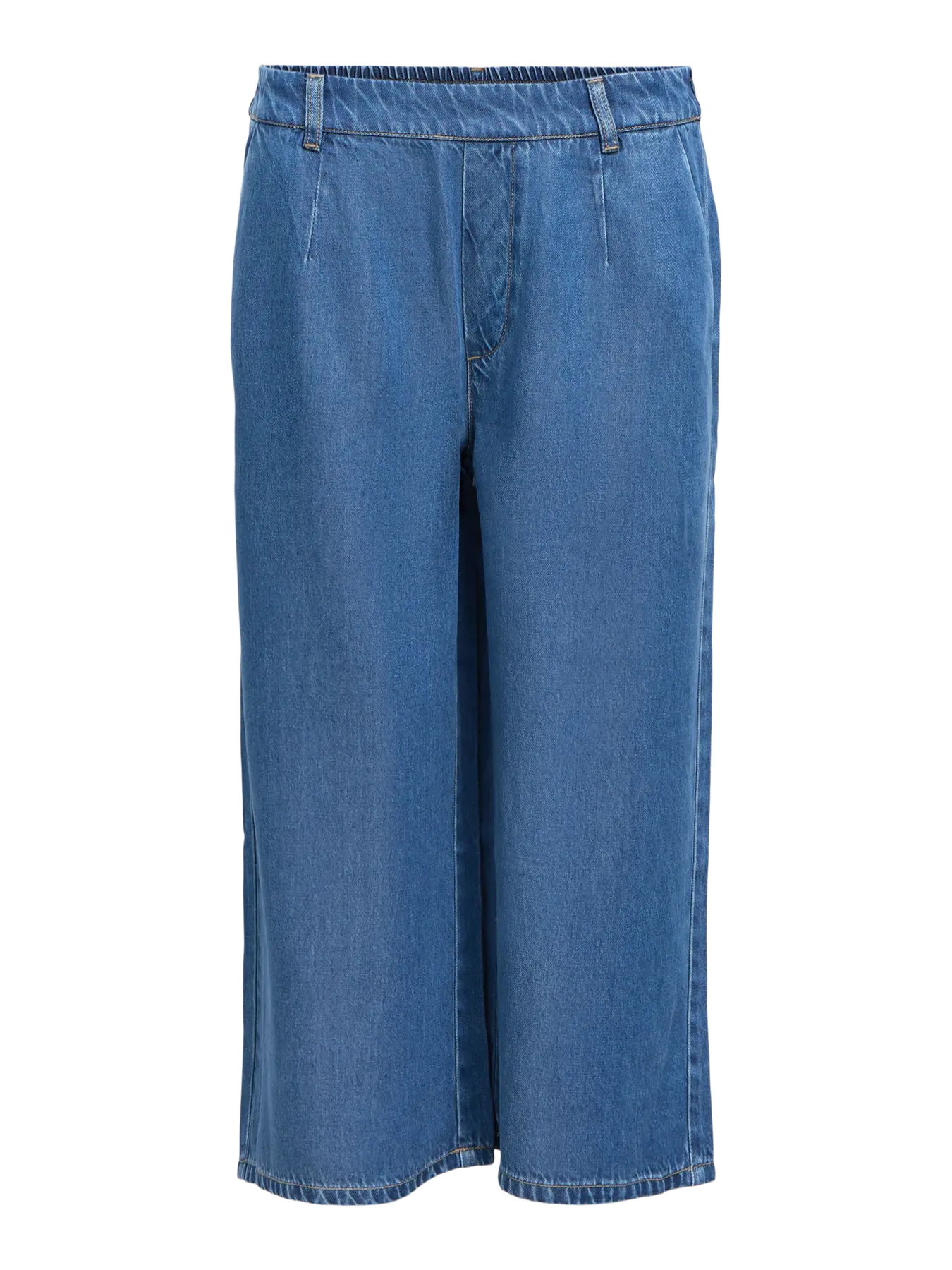Object naisten housut OBJFrame MW Culotte Pant Noos, Medium Blue Denim
