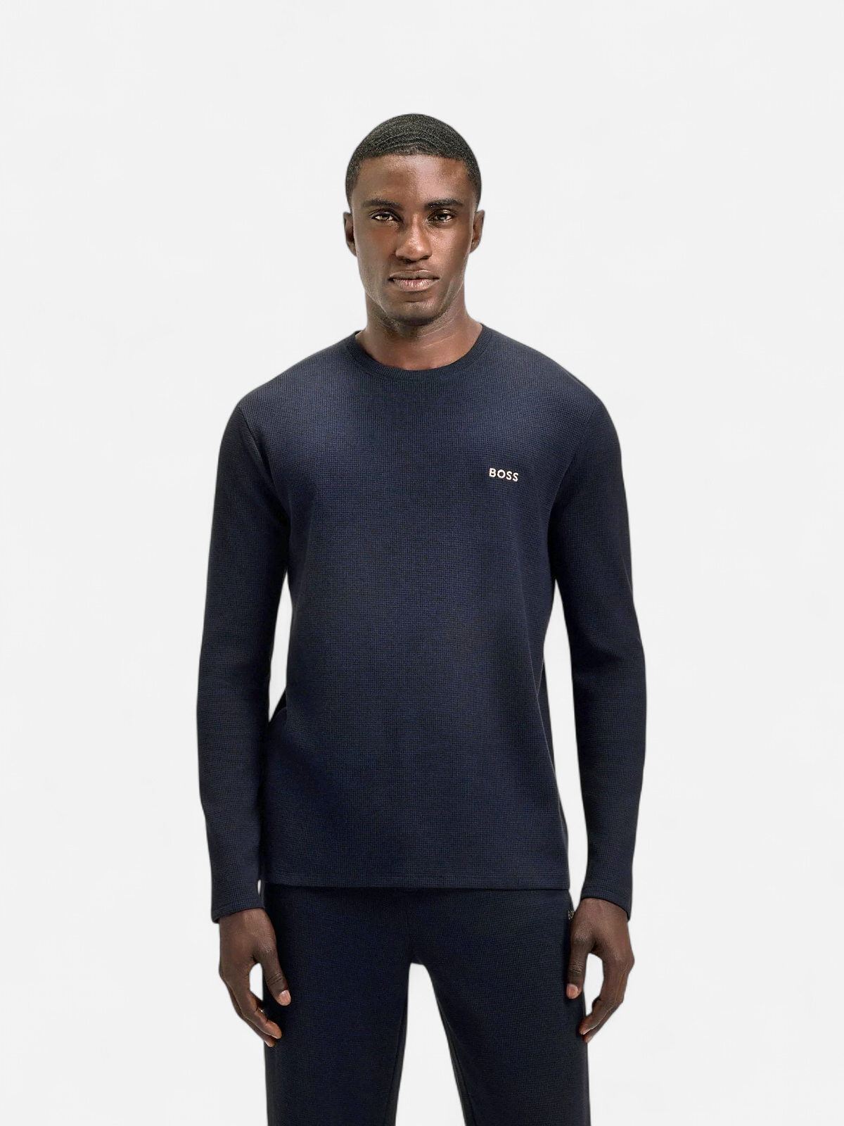 Hugo Boss miesten pyjamapaita WAFFLE LS SHIRT NOS, tummansininen - Kekäle.fi