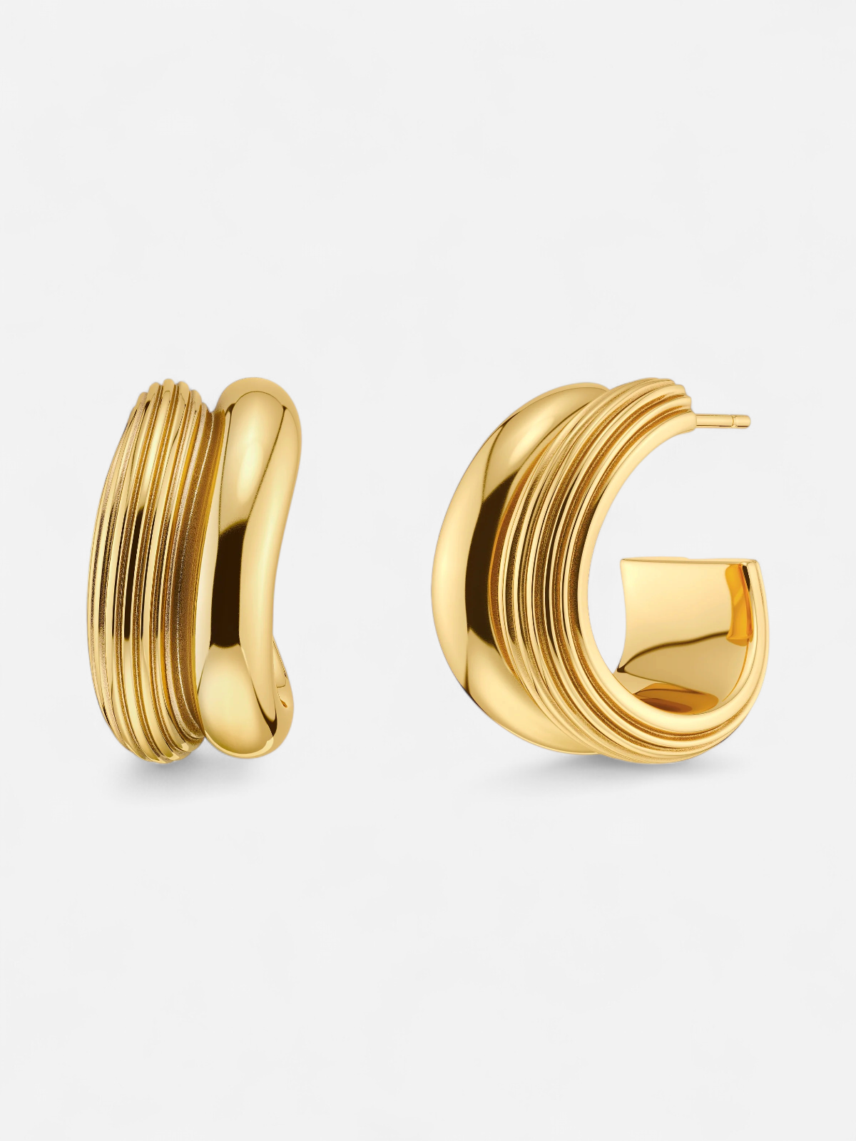 WILDERN HOOPS L GOLD Gold pleated - Kekäle.fi
