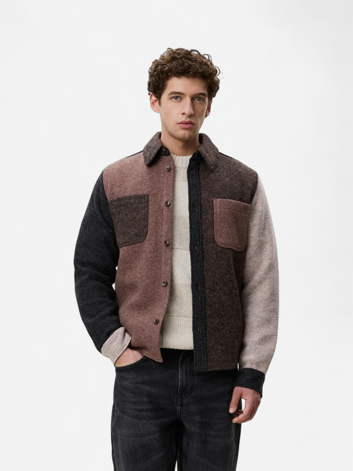 WOOL COLOURBLOCK OVERSHIRT RUSKEA RUUTU - Kekäle.fi