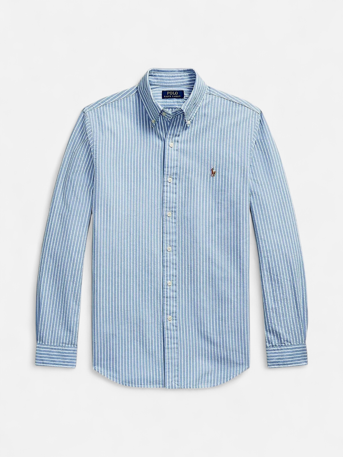 Polo Ralph Lauren miesten kauluspaita Classic Fit Striped Seersucker Shirt, raidallinen sininen - Kekäle.fi