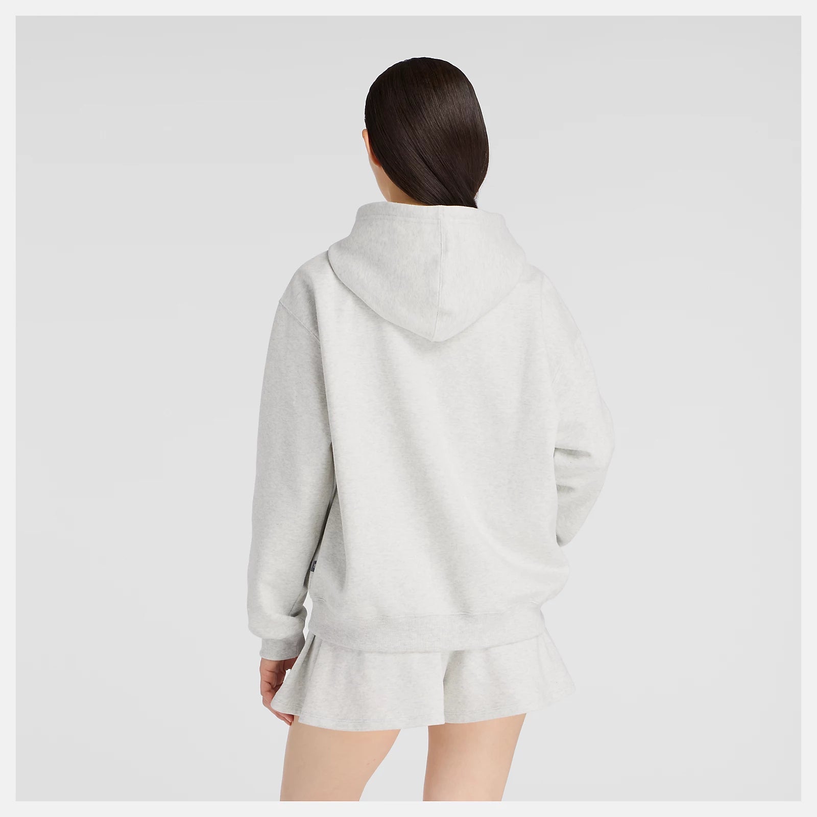 New Balance naisten huppari Linear Heritage Fleece Hoodie, vaaleanharmaa