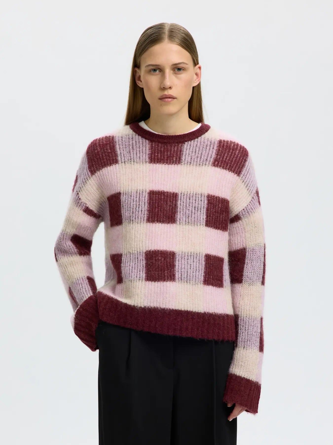 Selected Femme naisten neulepusero Lulu, Tawny Port Winesome Orchi