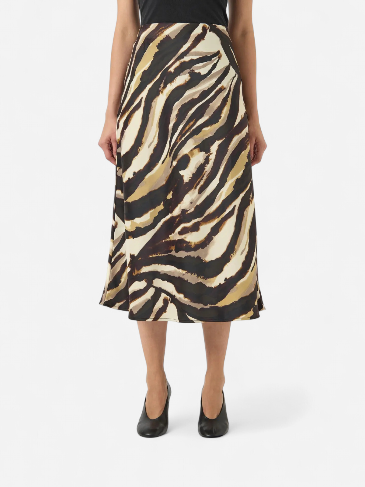 Y.A.S hame, YASPELLA HW MIDI SKIRT Sandshell Zebra Print - Kekäle.fi