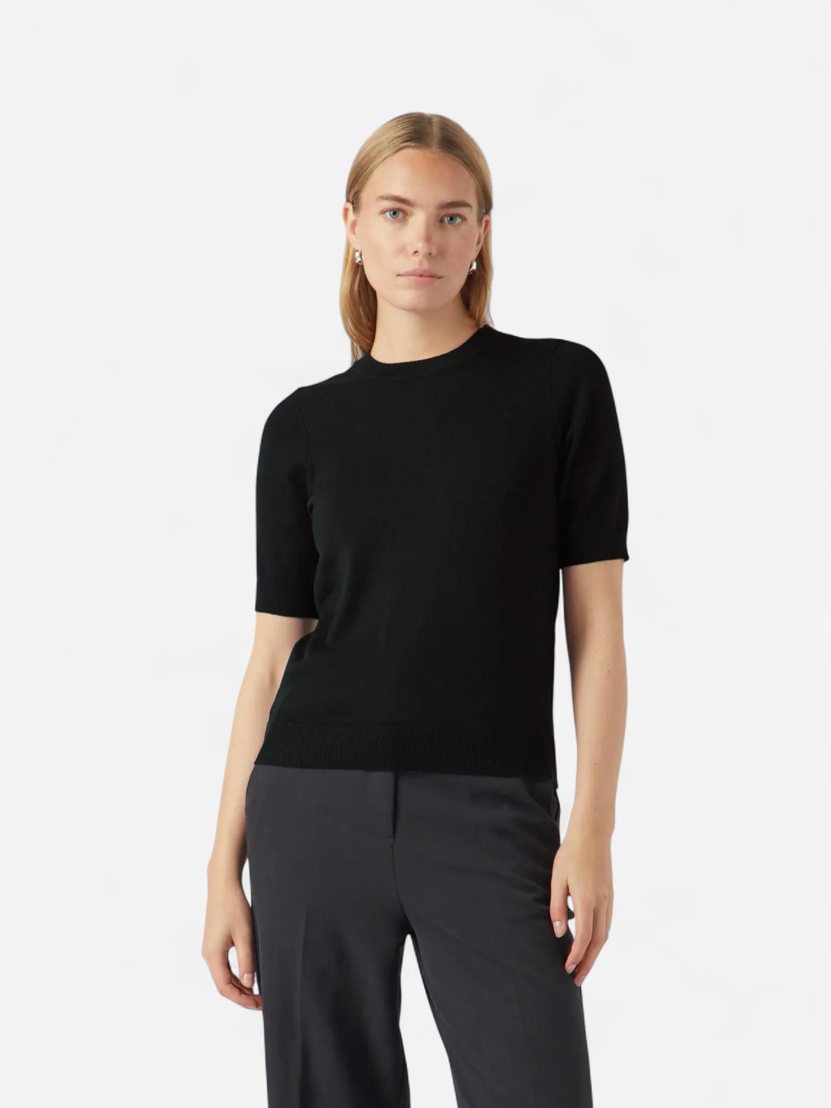 Y.A.S naisten neule, YASLENA SS KNIT PULLOVER S. Black - Kekäle.fi