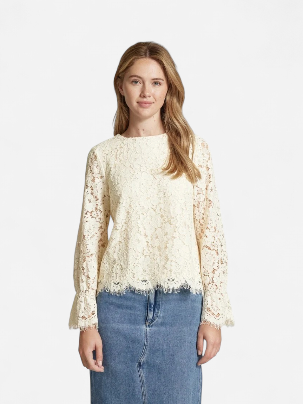 Y.A.S naisten paita, YASPERLA LS LACE TOP S Luonnonvalkoinen - Kekäle.fi