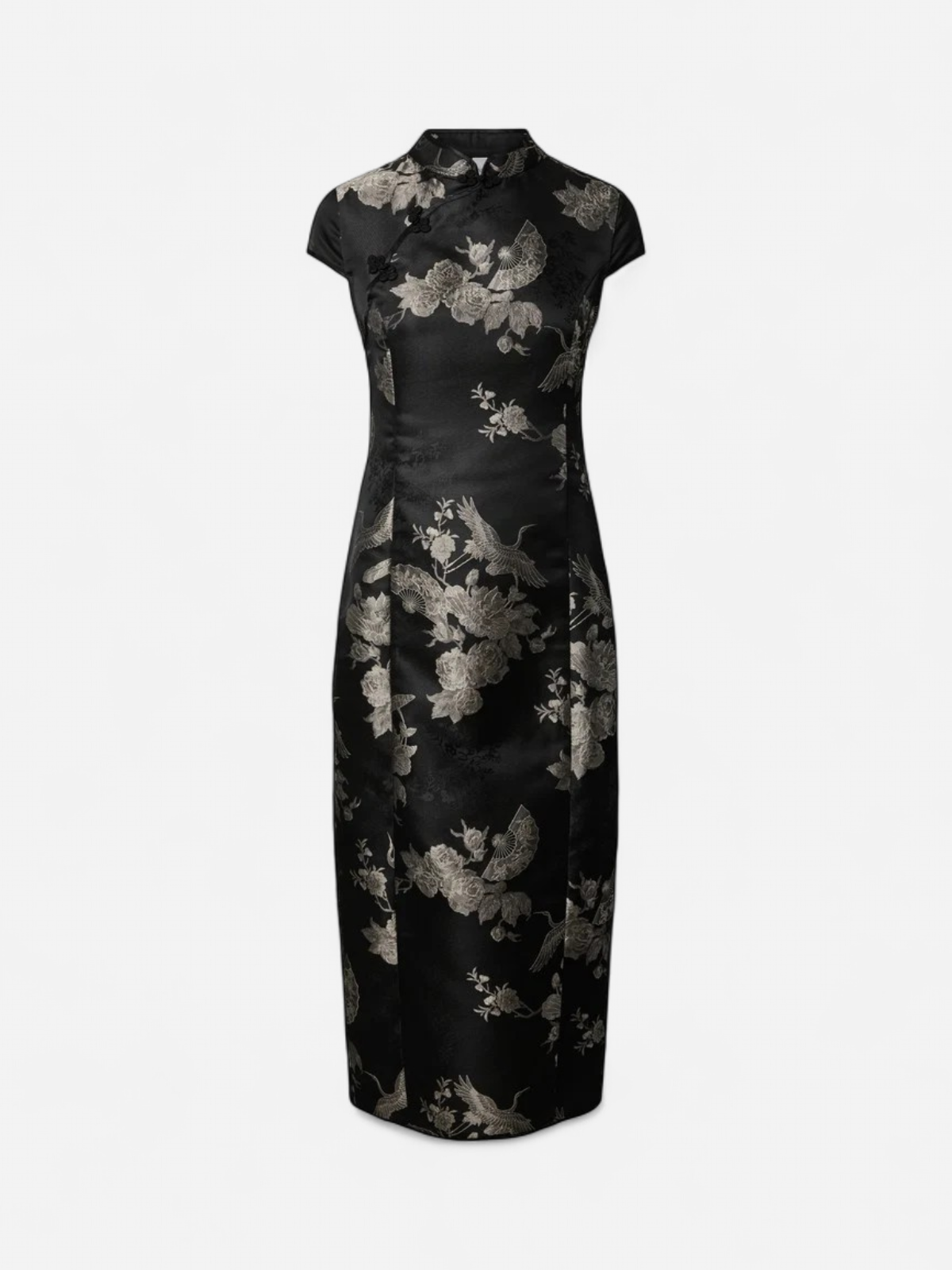 YAS naisten maksimekko Yasjade CS Long Dress, Black Jade Print - Kekäle.fi