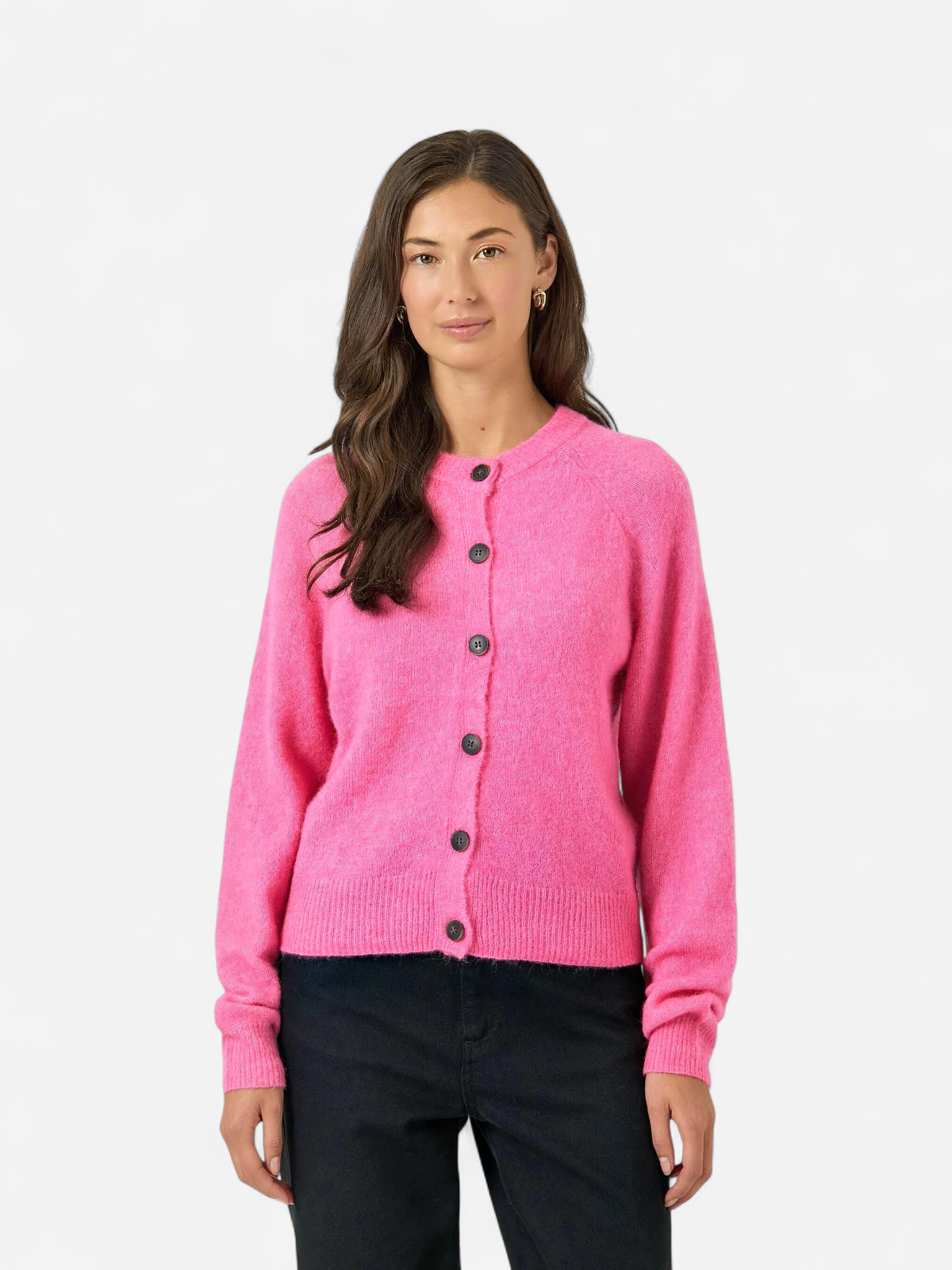 YASJOHI LS WOOL BLEND CARDIGAN S. NOOS Begonia Pink - Kekäle.fi