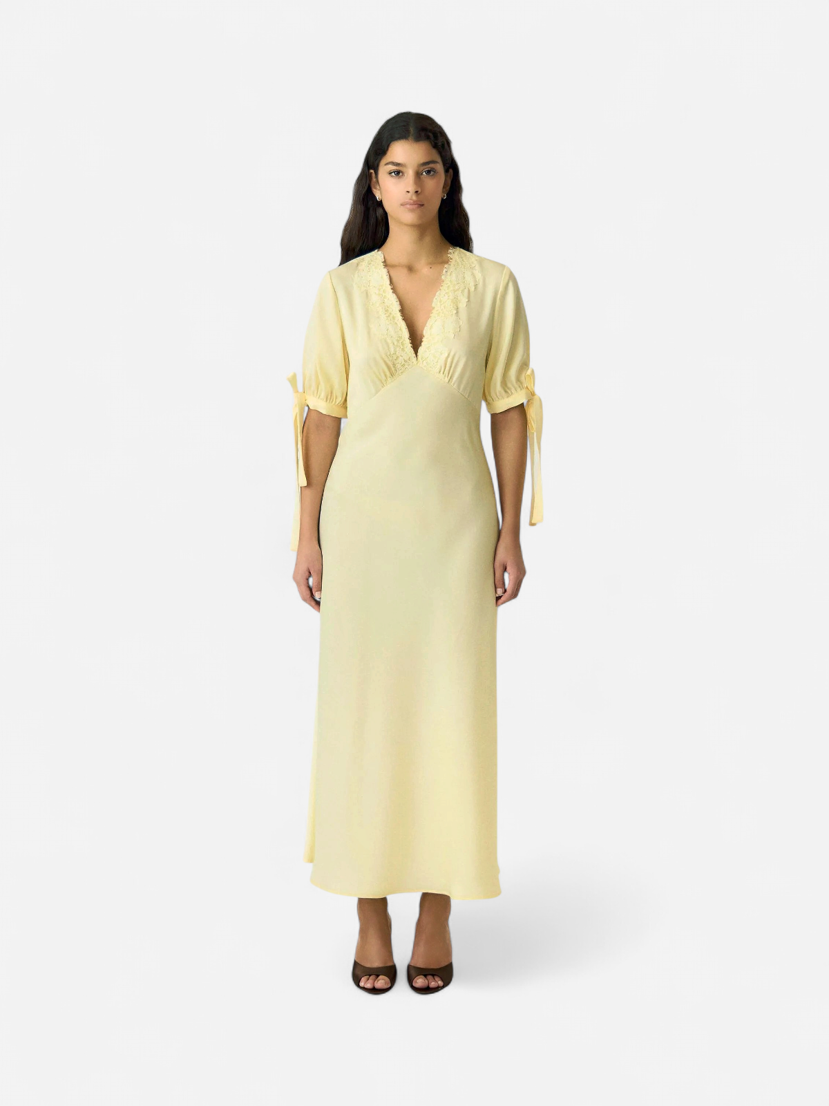 YASPELLA 2/4 LONG DRESS S. - D2D Anise Flower - Kekäle.fi
