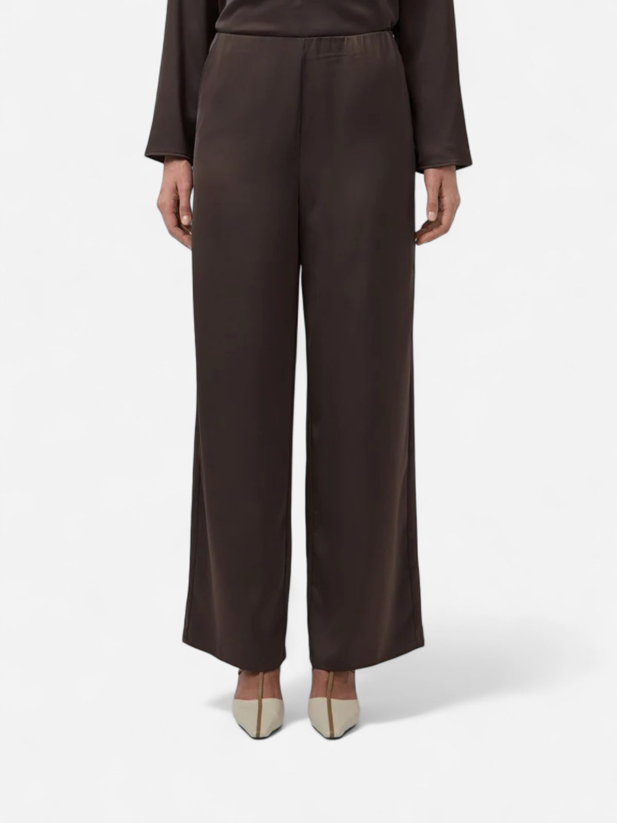 YASPELLA HW WIDE PANTS S. NOOS Chocolate Brown - Kekäle.fi