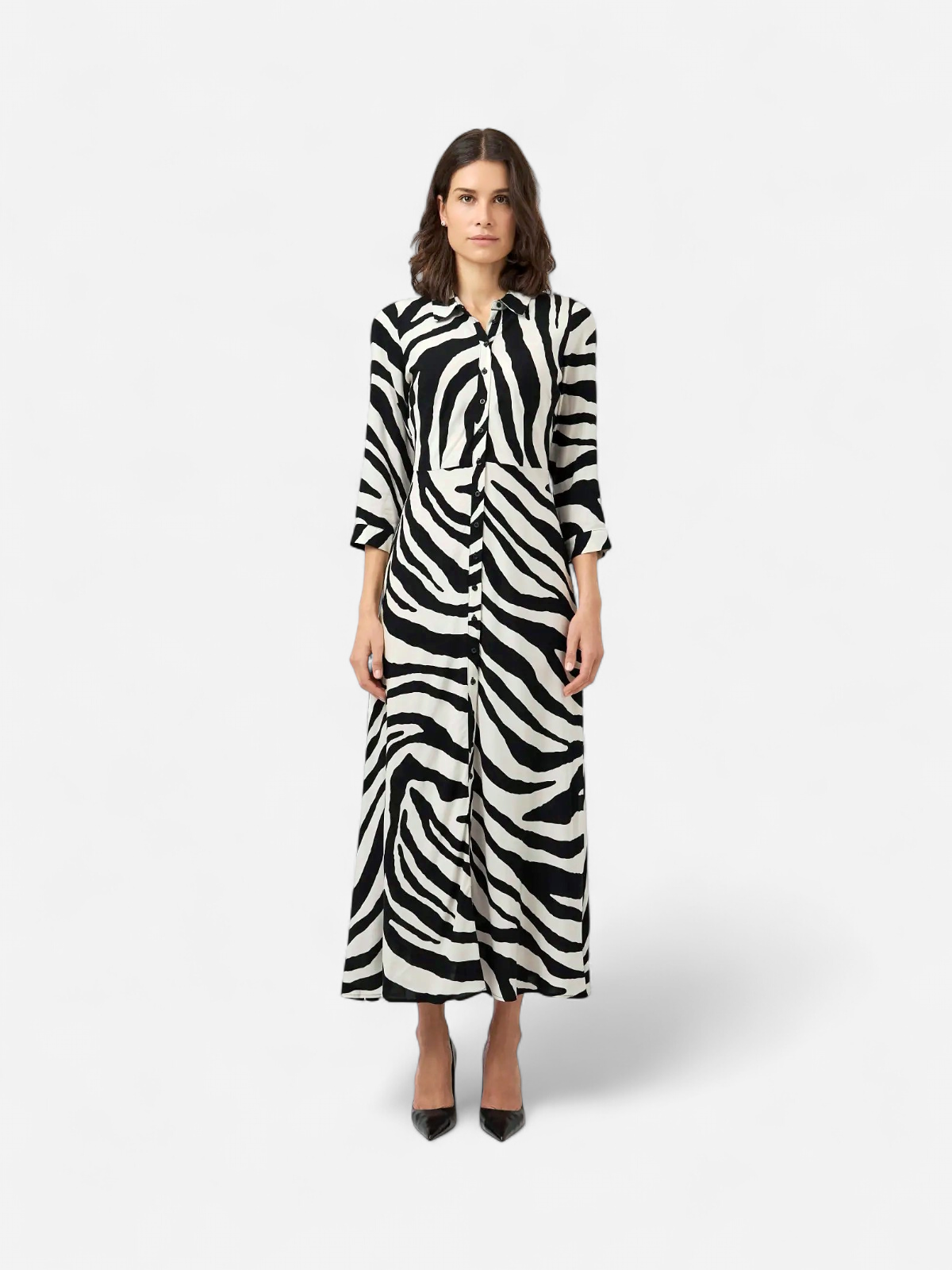 YASSAVANNA LONG SHIRT DRESS S. NOOS Birch Zebra Print - Kekäle.fi