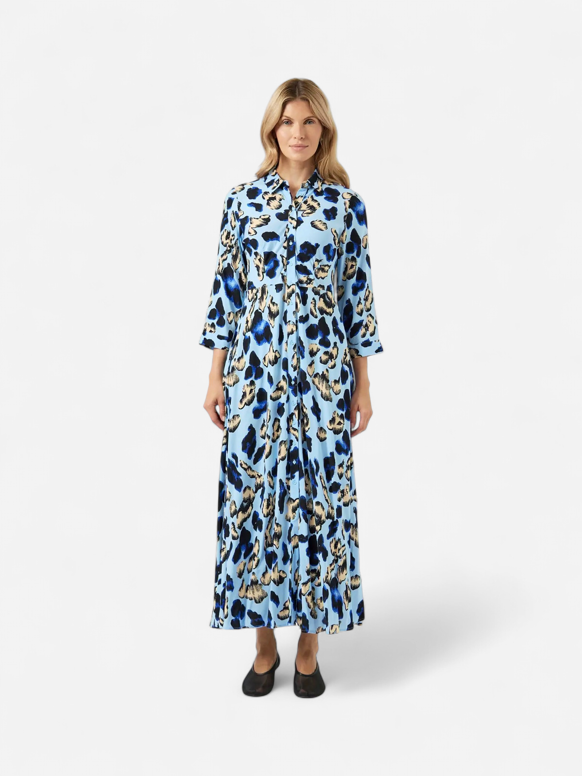 YASSAVANNA LONG SHIRT DRESS S. NOOS Clear Sky LIRO PRINT - Kekäle.fi
