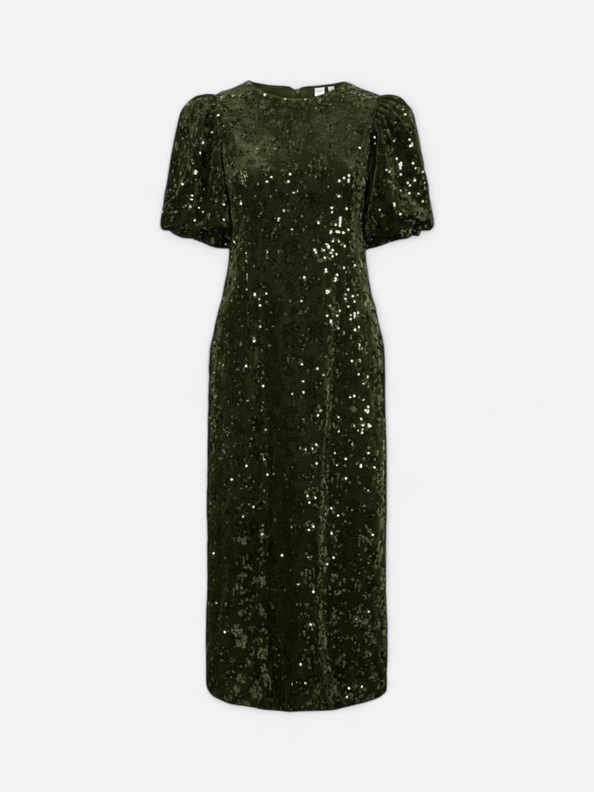 Y.A.S naisten Juhlamekko Yassofie 2/4 Sequin Midi Dress, Chive - Kekäle.fi