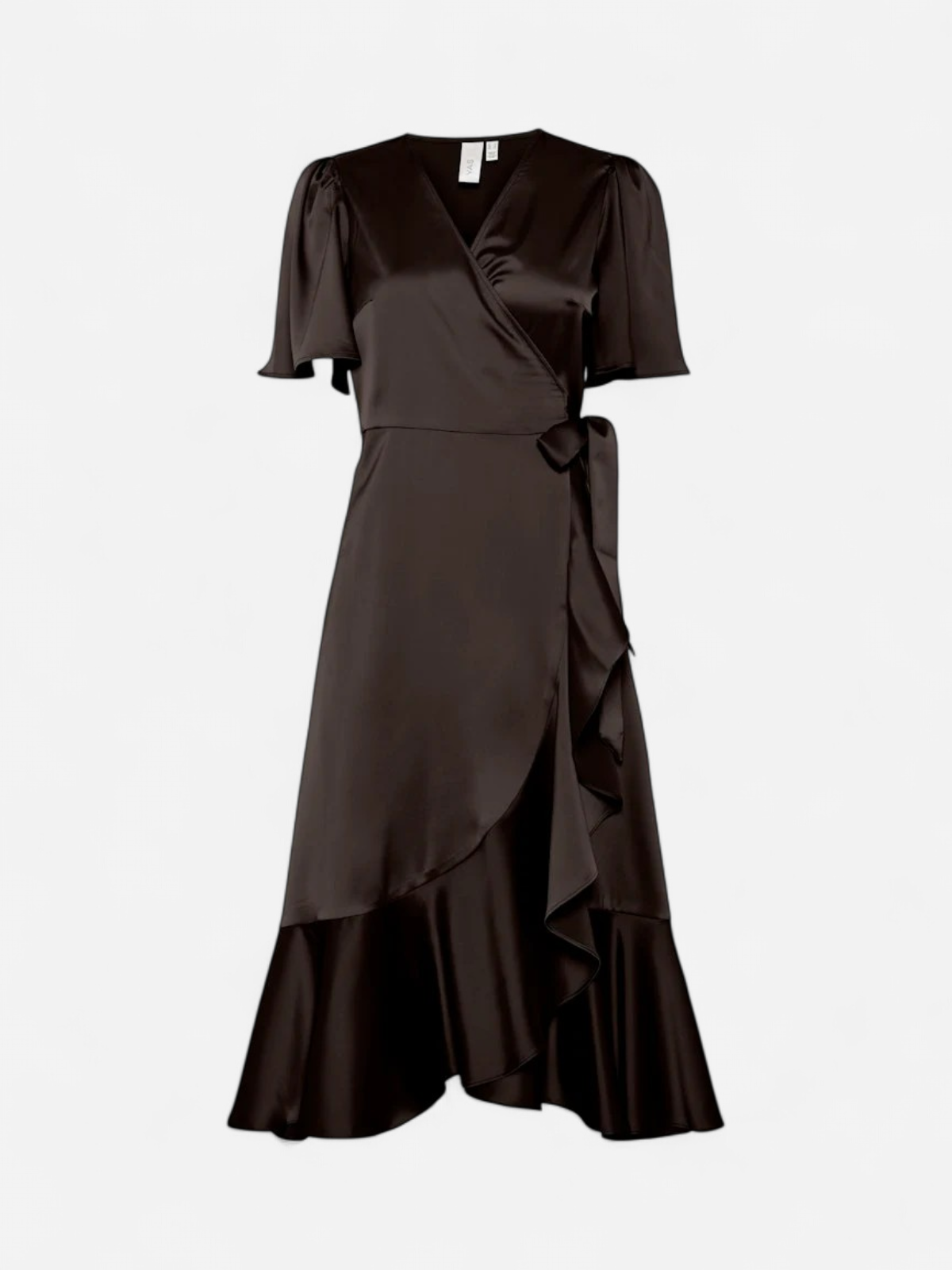Y.A.S Naisten Mekko, YASTHEA 2/4 MIDI WRAP DRESS NOOS, Coffee Bean - Kekäle.fi