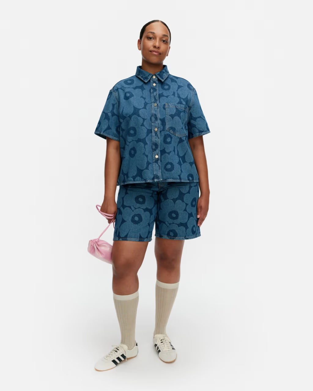 Marimekko naisten farkkupaita Maridenim Kuvata Unikko, sininen kuosi