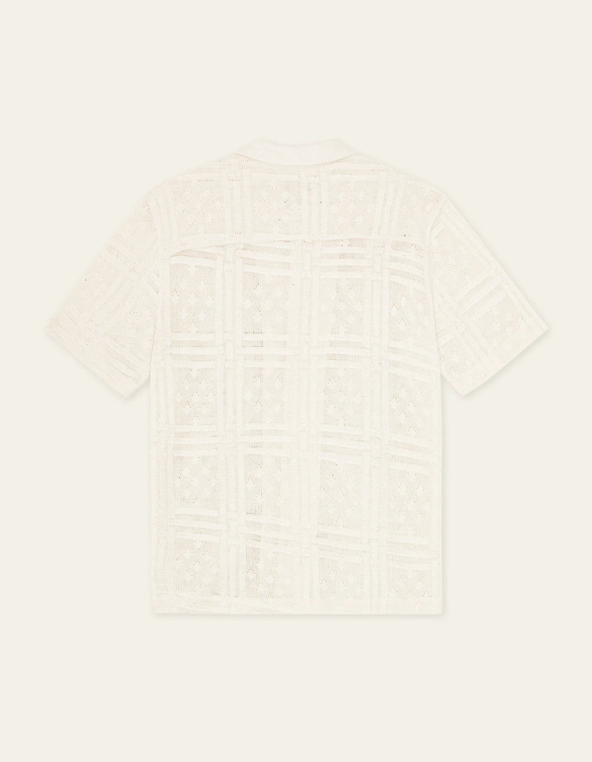 Les Deux miesten paita Hector Pointelle Ss Shirt, luonnonvalkoinen