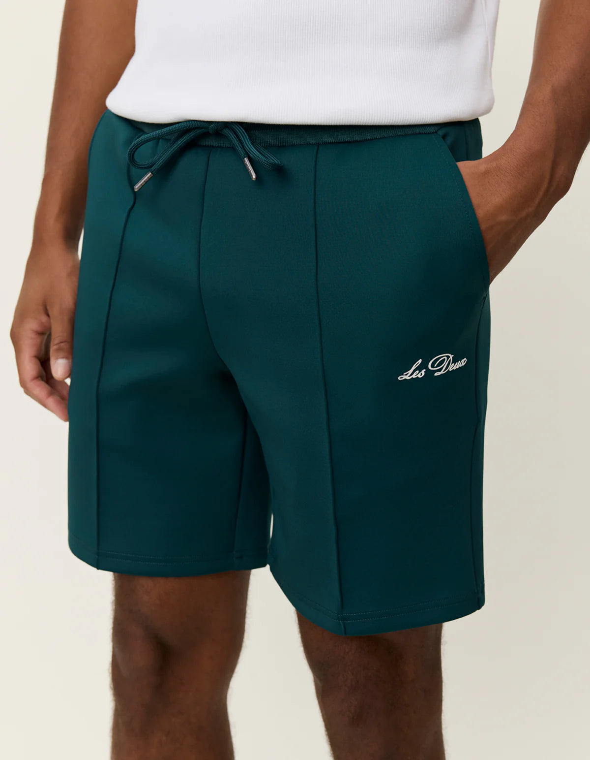 Les Deux miesten shortsit Ballier Crew Track Shorts, vihreä