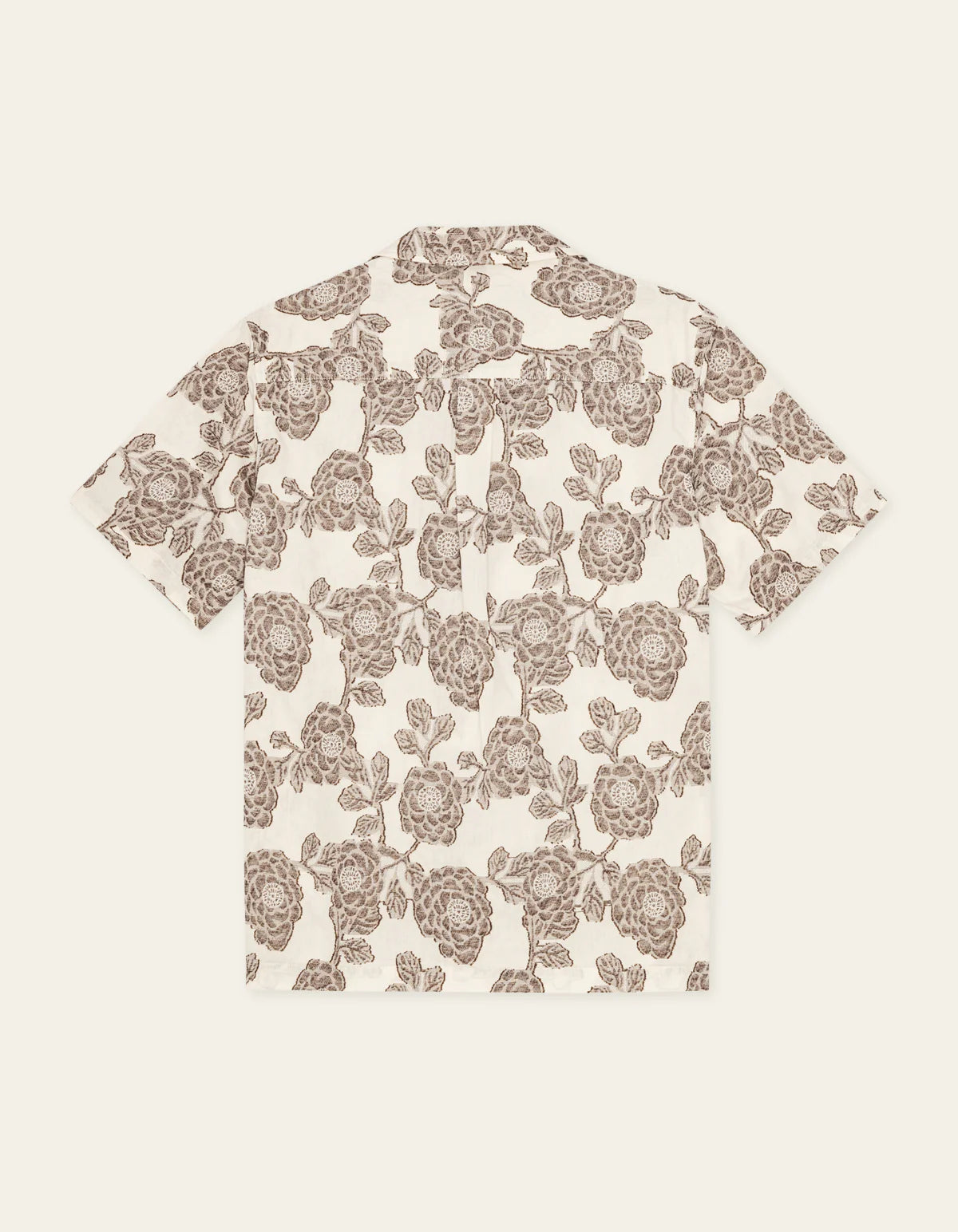 Les Deux miesten paita Lesley Flower Jacquard Ss Shirt, luonnonvalkoinen