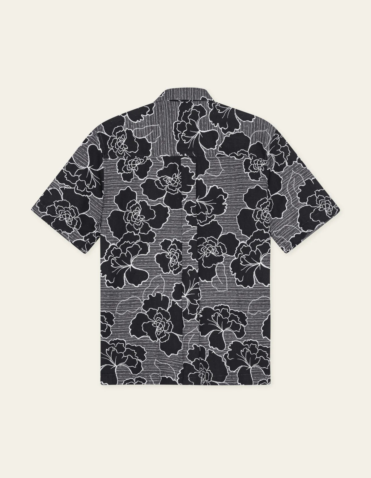 Les Deux miesten paita Charlie Poppy Aop Ss Shirt, musta