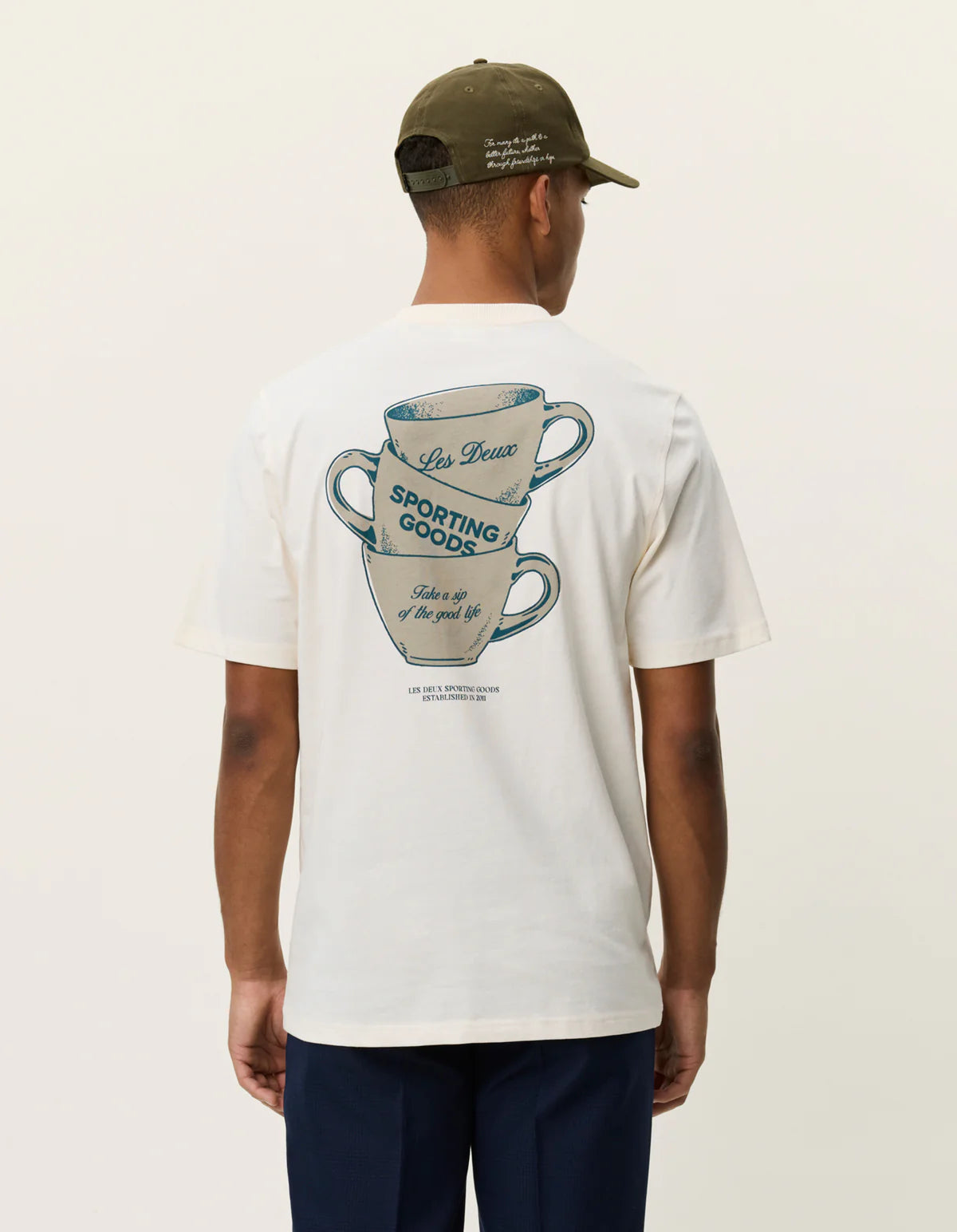 Les Deux miesten t-paita Ben Coffee Artist T-shirt, luonnonvalkoinen