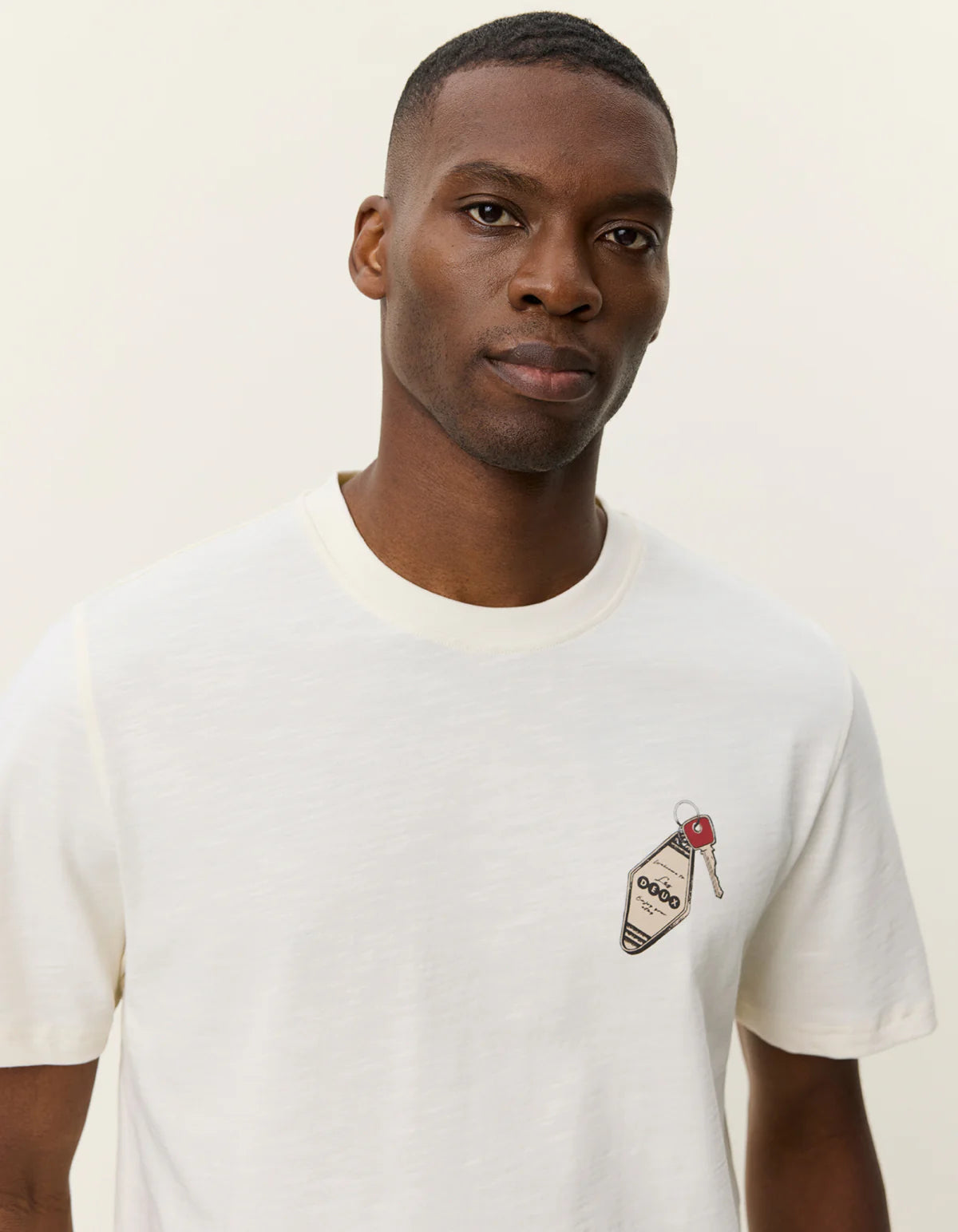 Les Deux miesten t-paita Ben Troy Keys T-shirt, luonnonvalkoinen