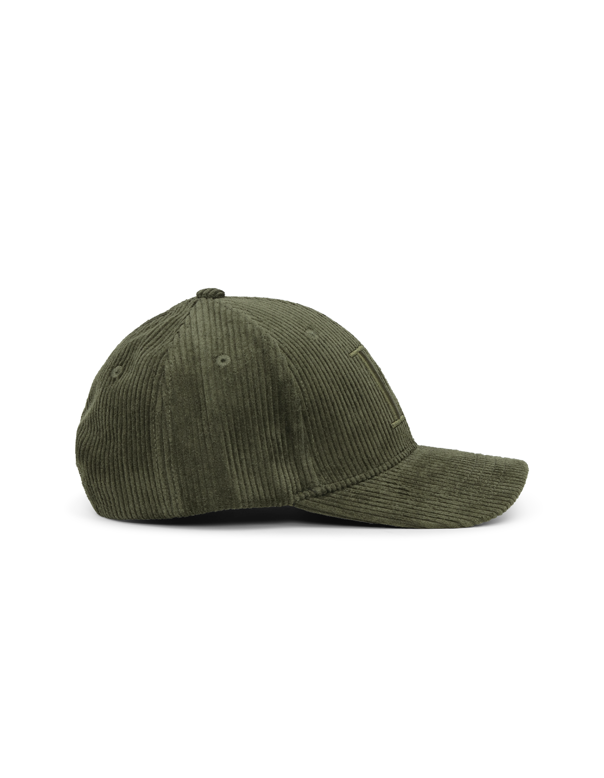 Les Deux miesten lippis Core Corduroy Baseball Cap, tummanvihreä