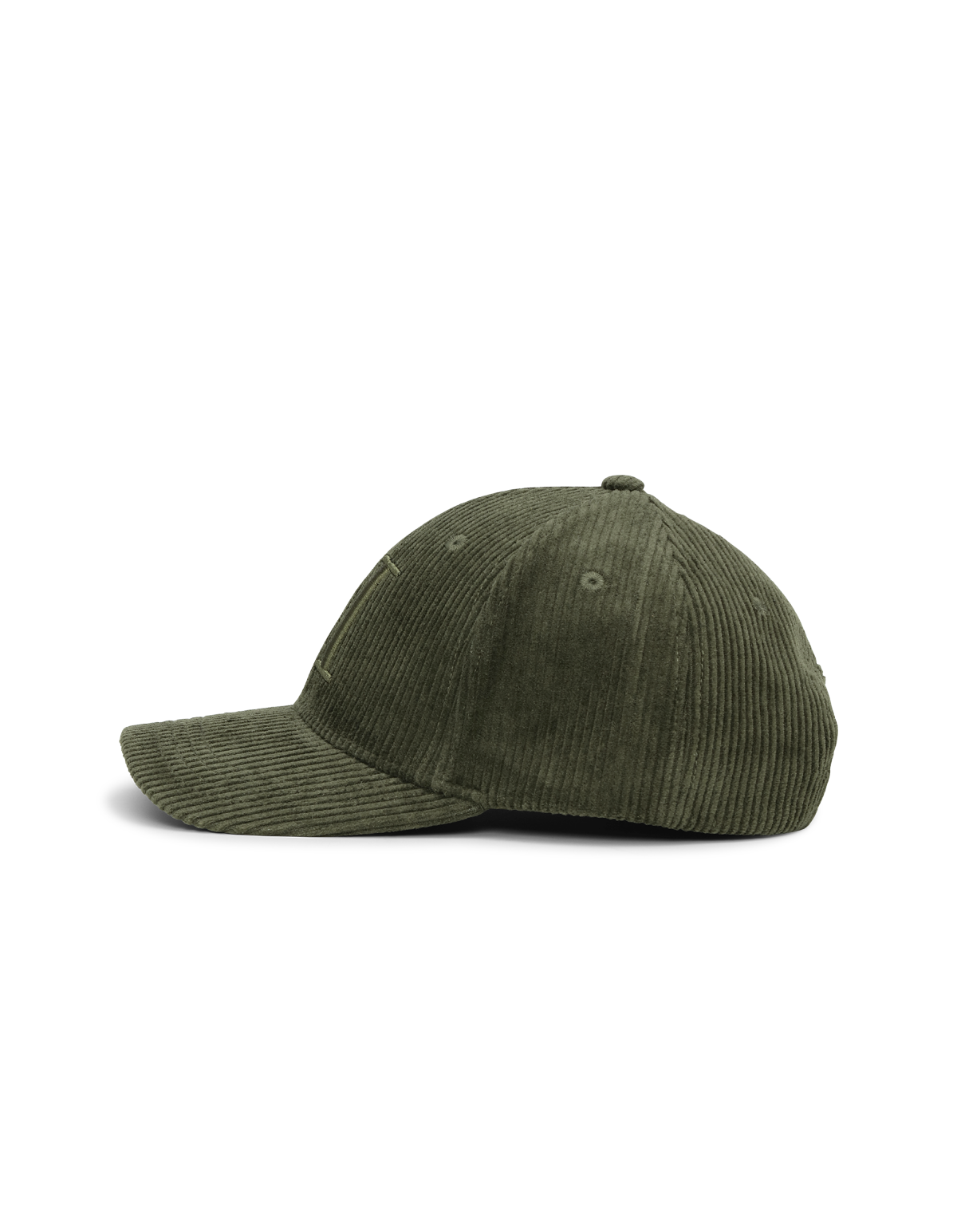 Les Deux miesten lippis Core Corduroy Baseball Cap, tummanvihreä