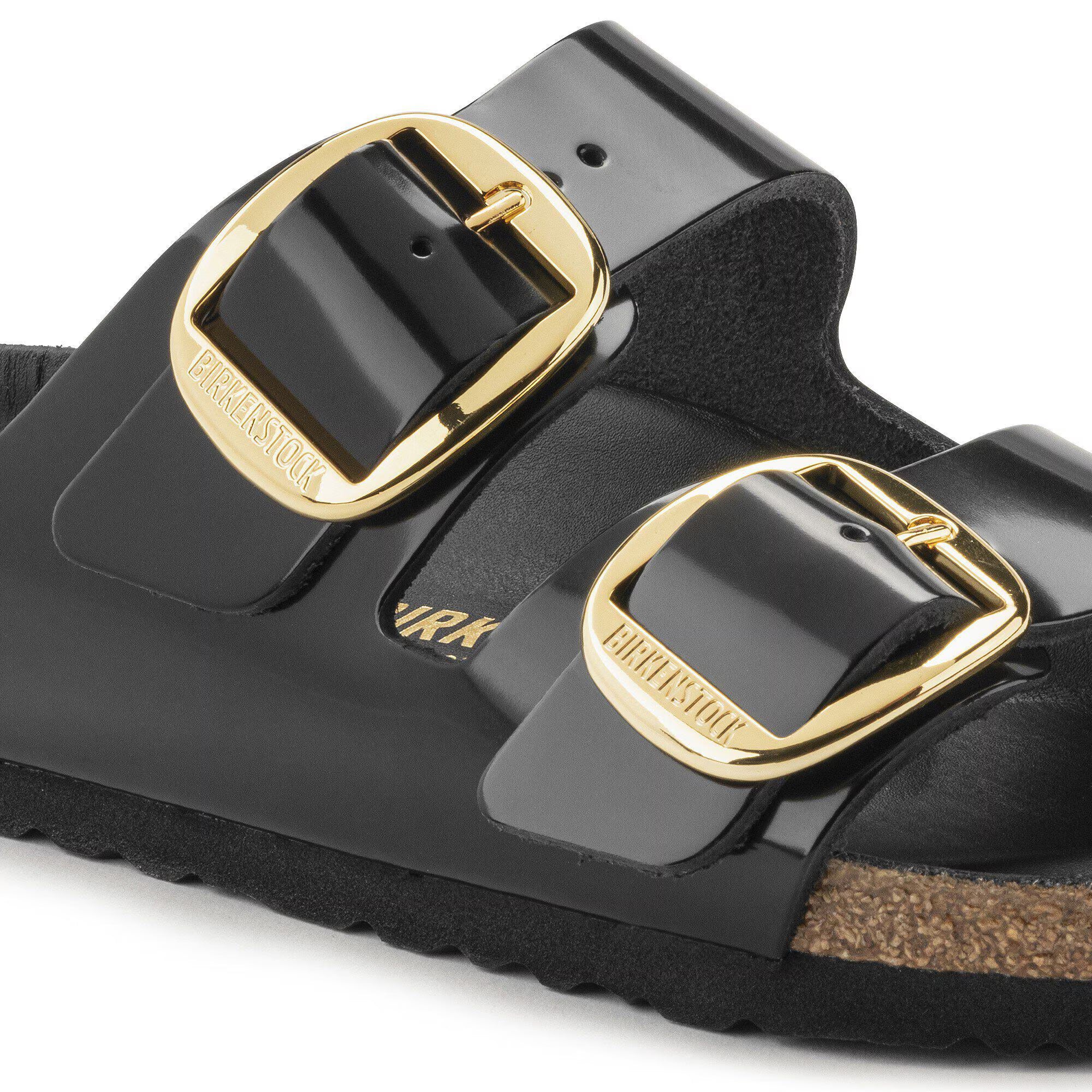Birkenstock naisten sandaalit Arizona Big Buckle Leather Patent, musta