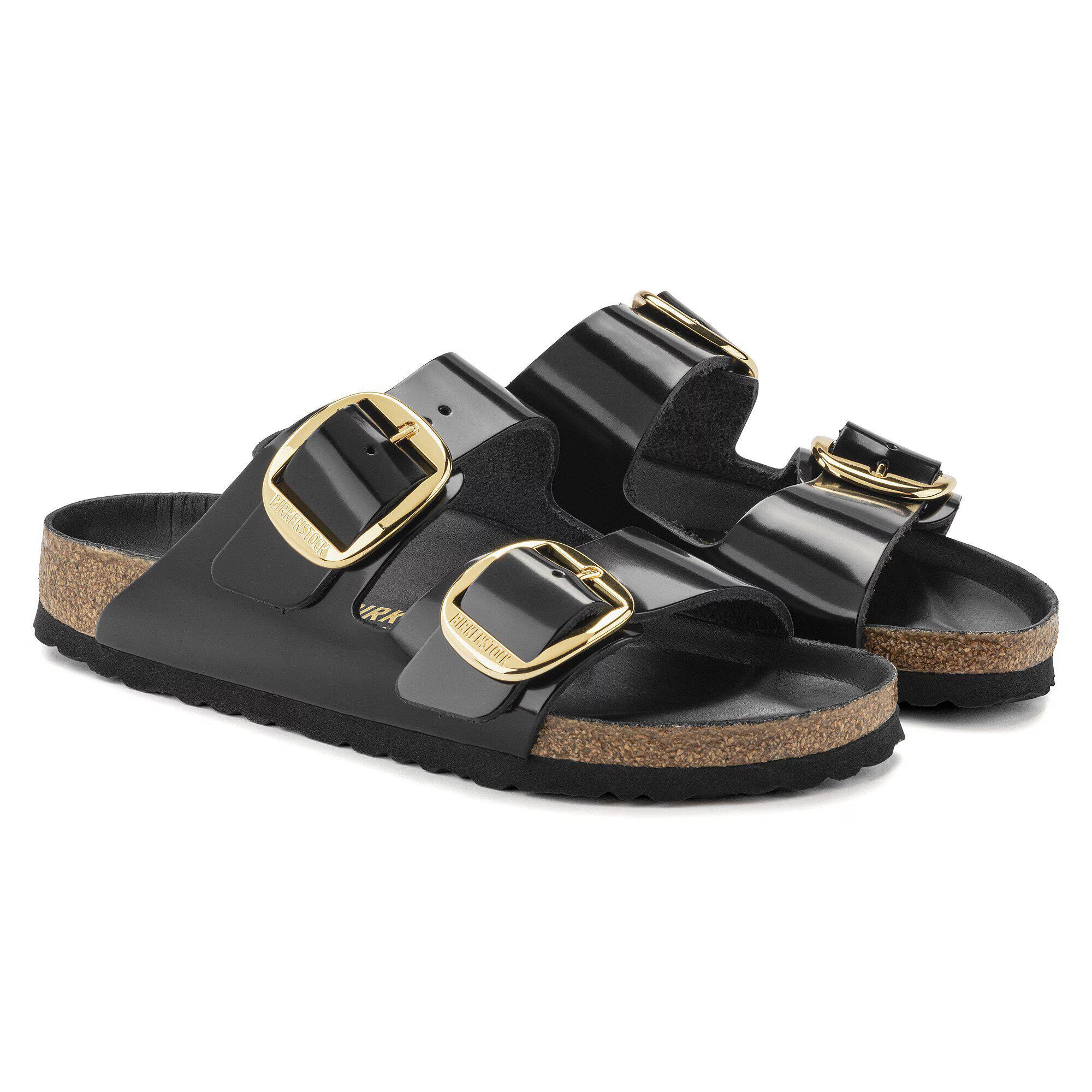 Birkenstock naisten sandaalit Arizona Big Buckle Leather Patent, musta