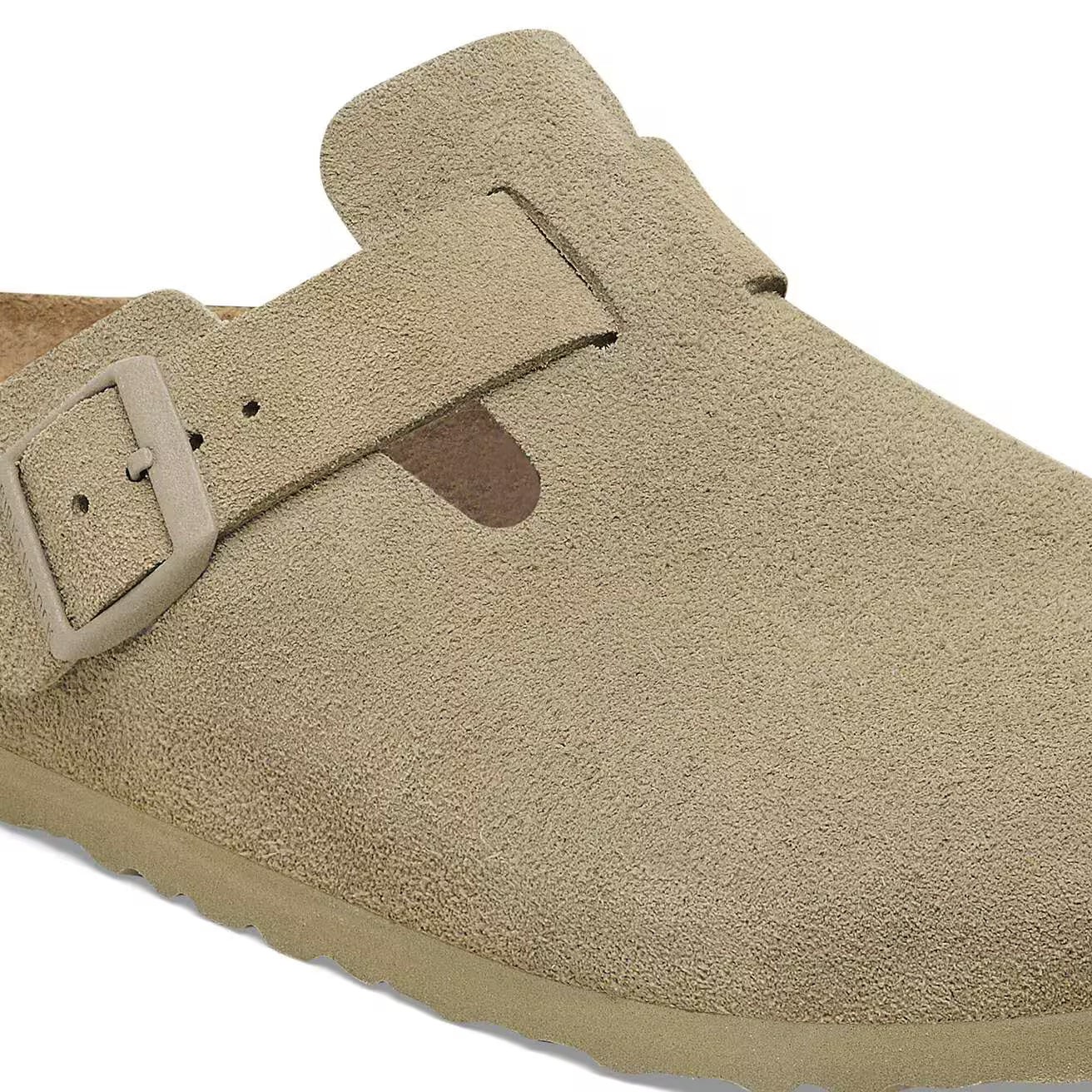 Birkenstock unisex pistokkaat Boston Regular Suede Faded Khaki, tumma kameli
