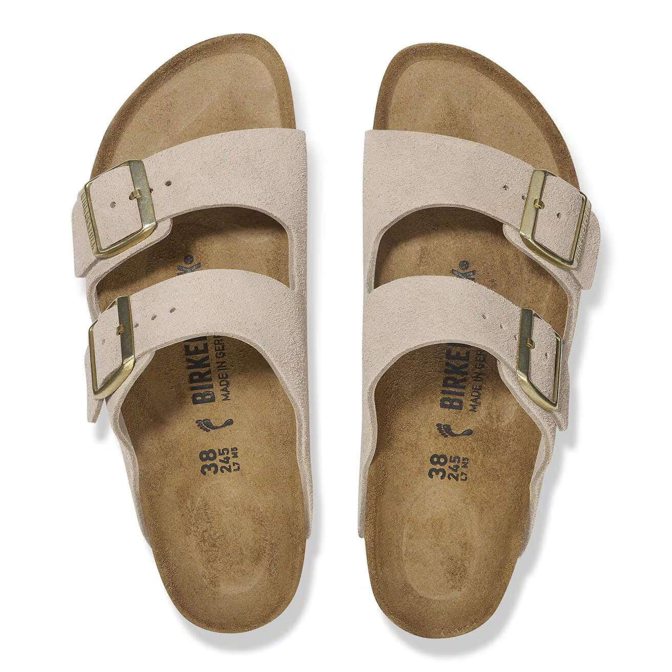 Birkenstock unisex sandaalit Arizona Narrow Suede Leather, sandcastle beige