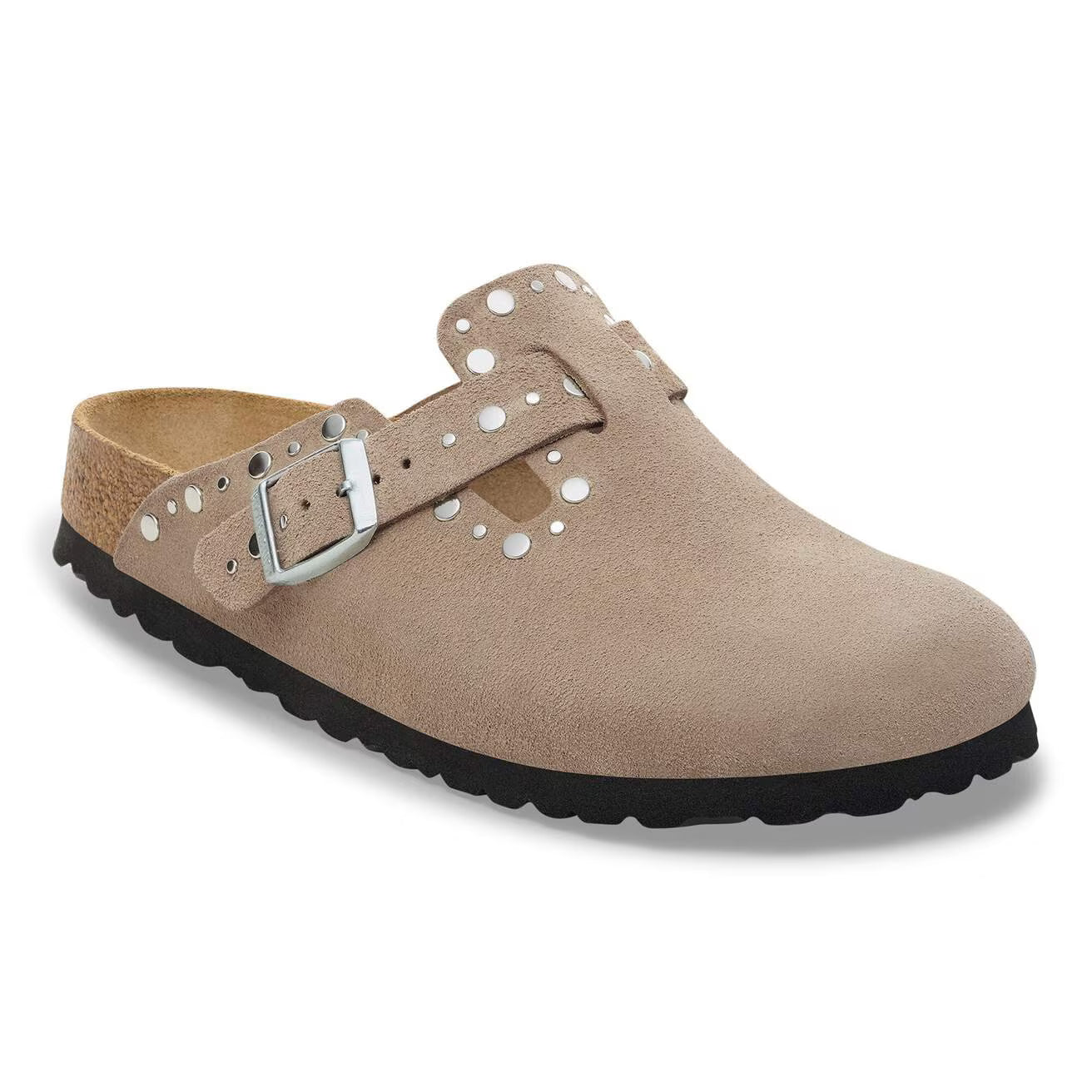 Birkenstock naisten pistokkaat Boston Rivets, ruskeanharmaa