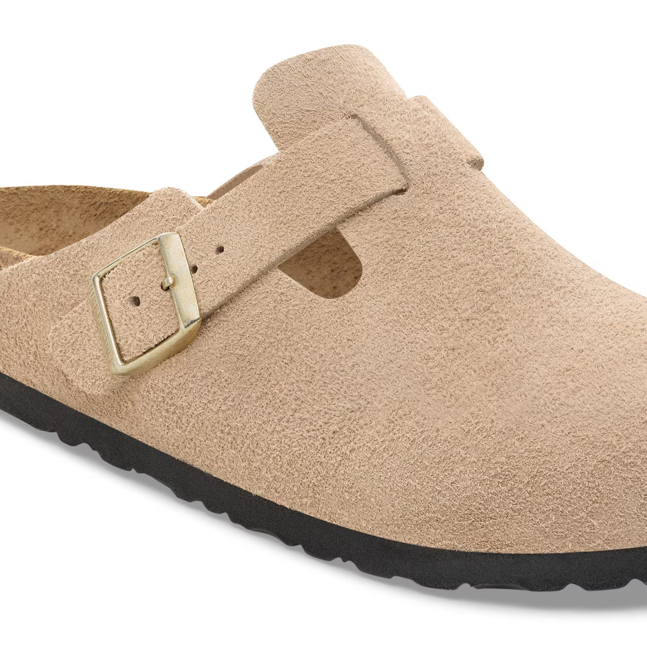 Birkenstock unisex pistokkaat Boston Narrow Suede Leather Sandcastle, beige